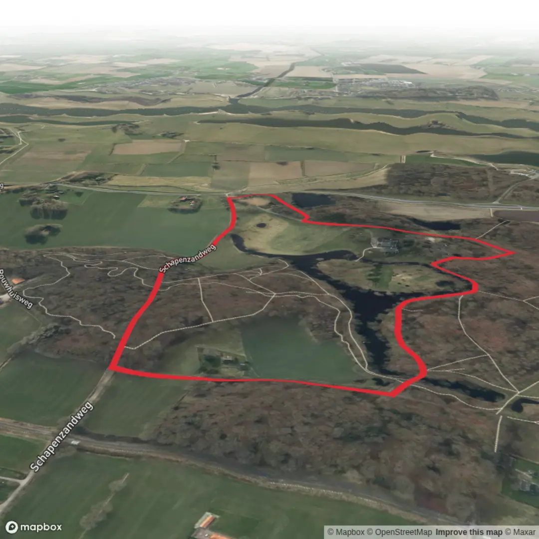 An image depicting the trail Schapenzand Weg and its surrounding area.