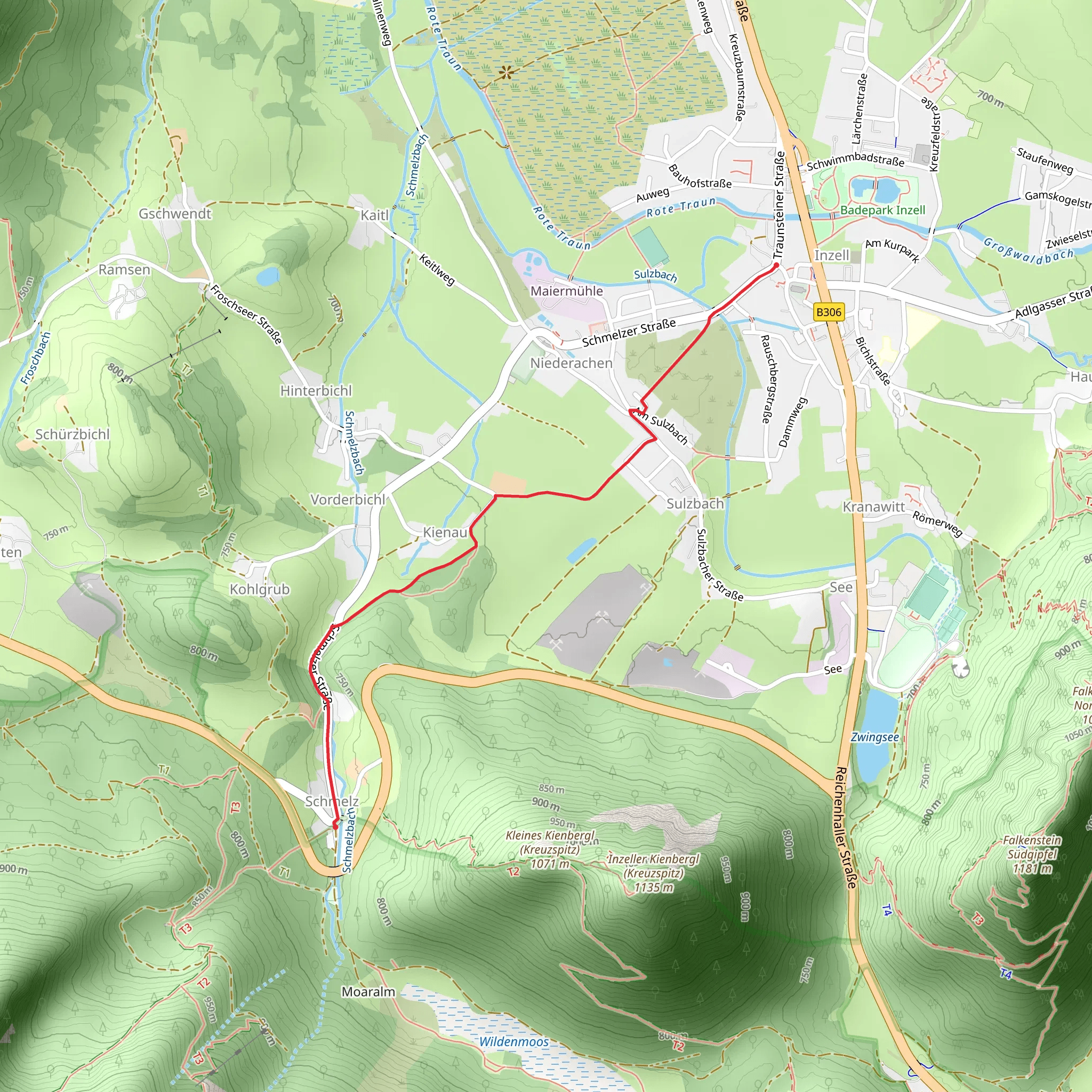 Kienbergl Runde Point to Point mobile static map