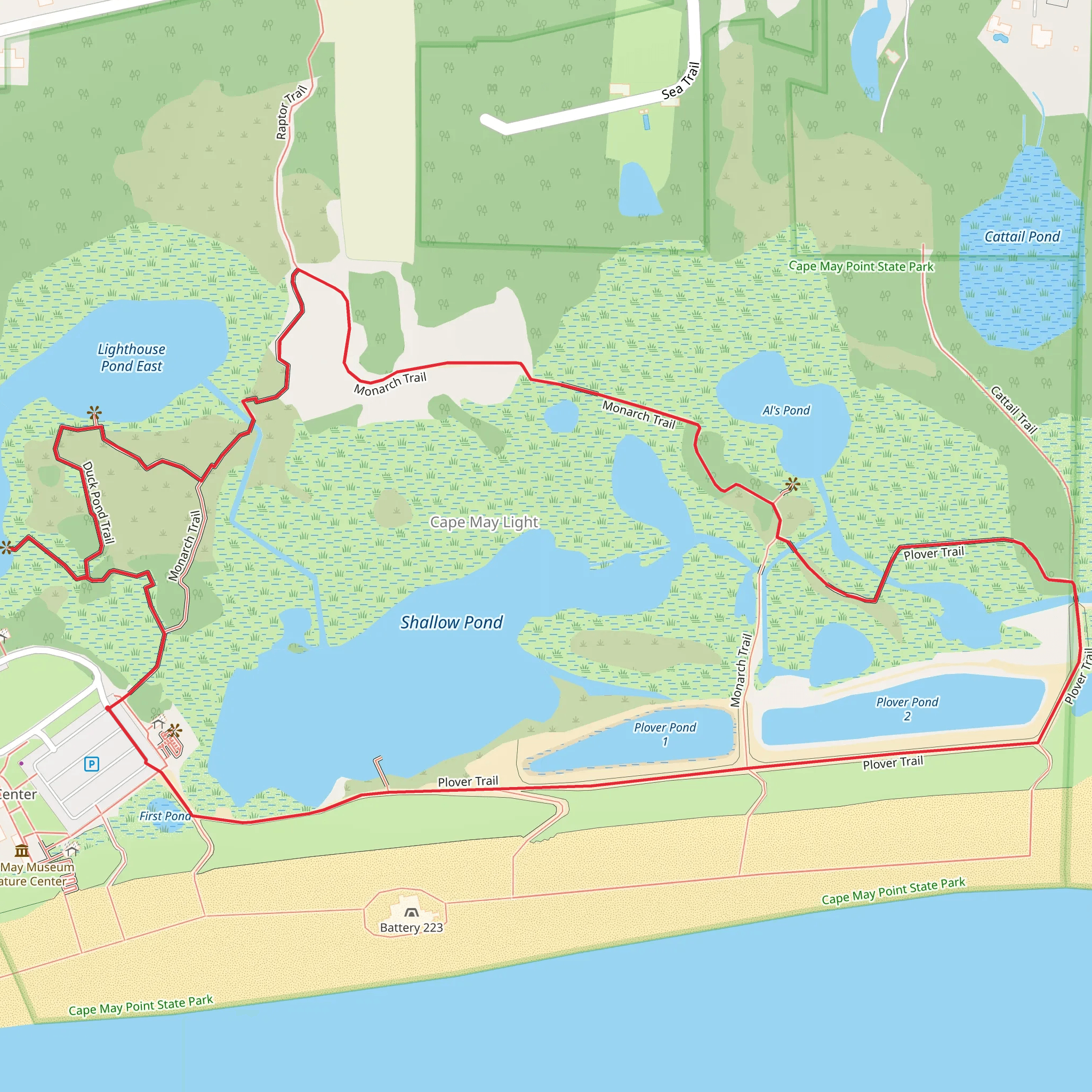 Shallow Pond Loop mobile static map