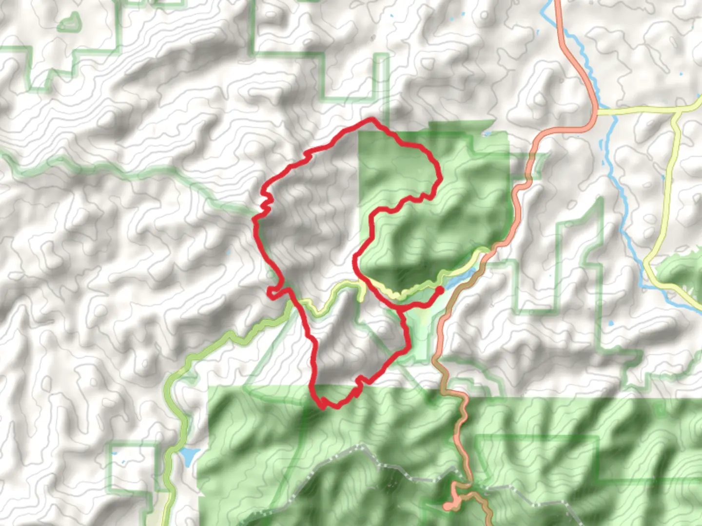 An image depicting the trail Wildcat Knob Loop via Coosa Backcountry and its surrounding area.