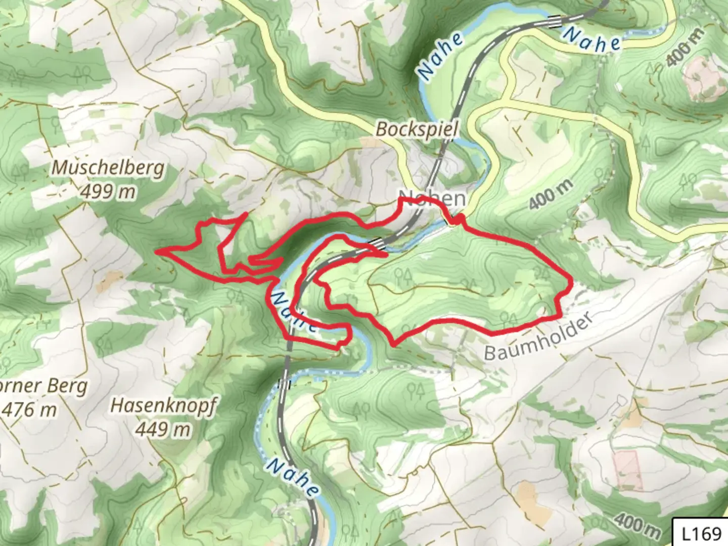 An image depicting the trail Nohener Nahe Schleife and Aussicht Felsenklipp Loop via Nahesteig and its surrounding area.
