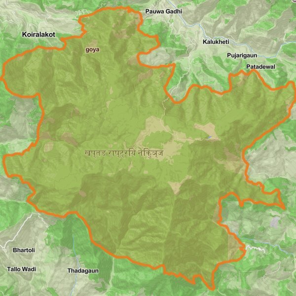Khaptad National Park mobile static map