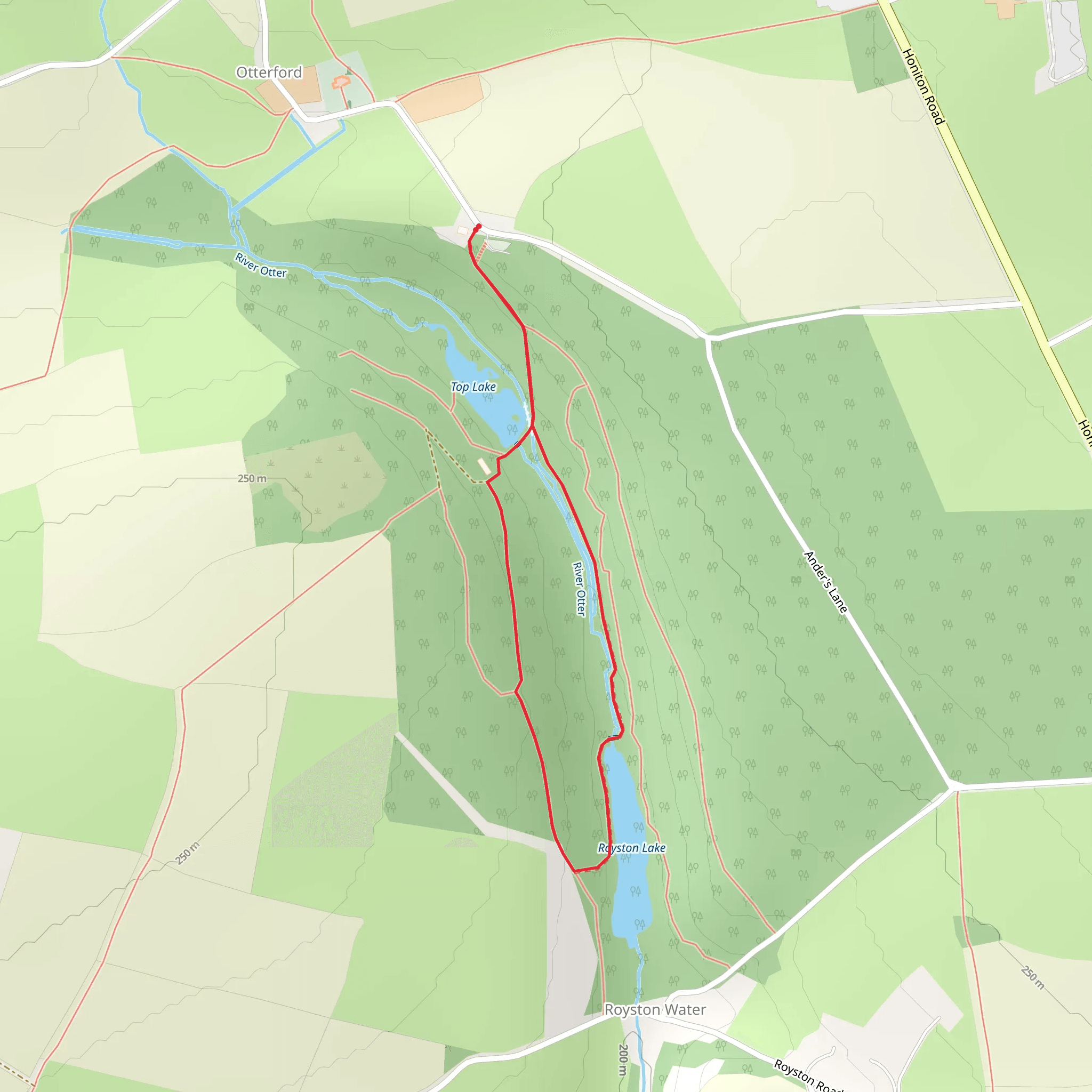 Otterhead Lakes mobile static map