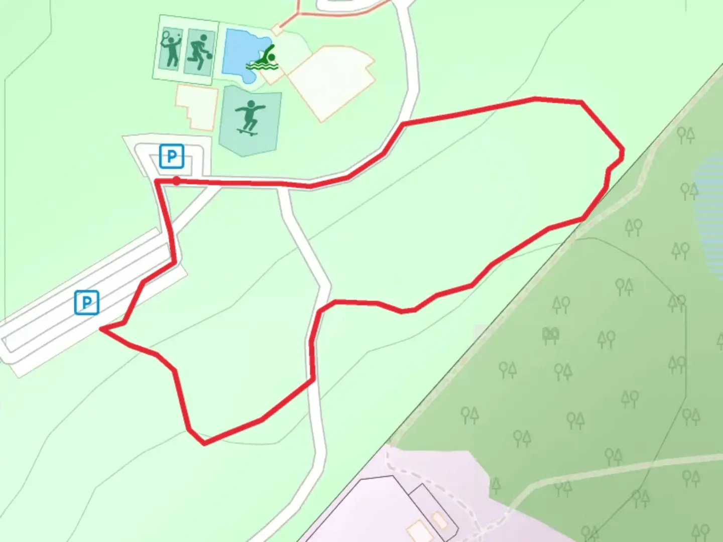 An image depicting the trail Lady Bird Johnson Park Loop and its surrounding area.