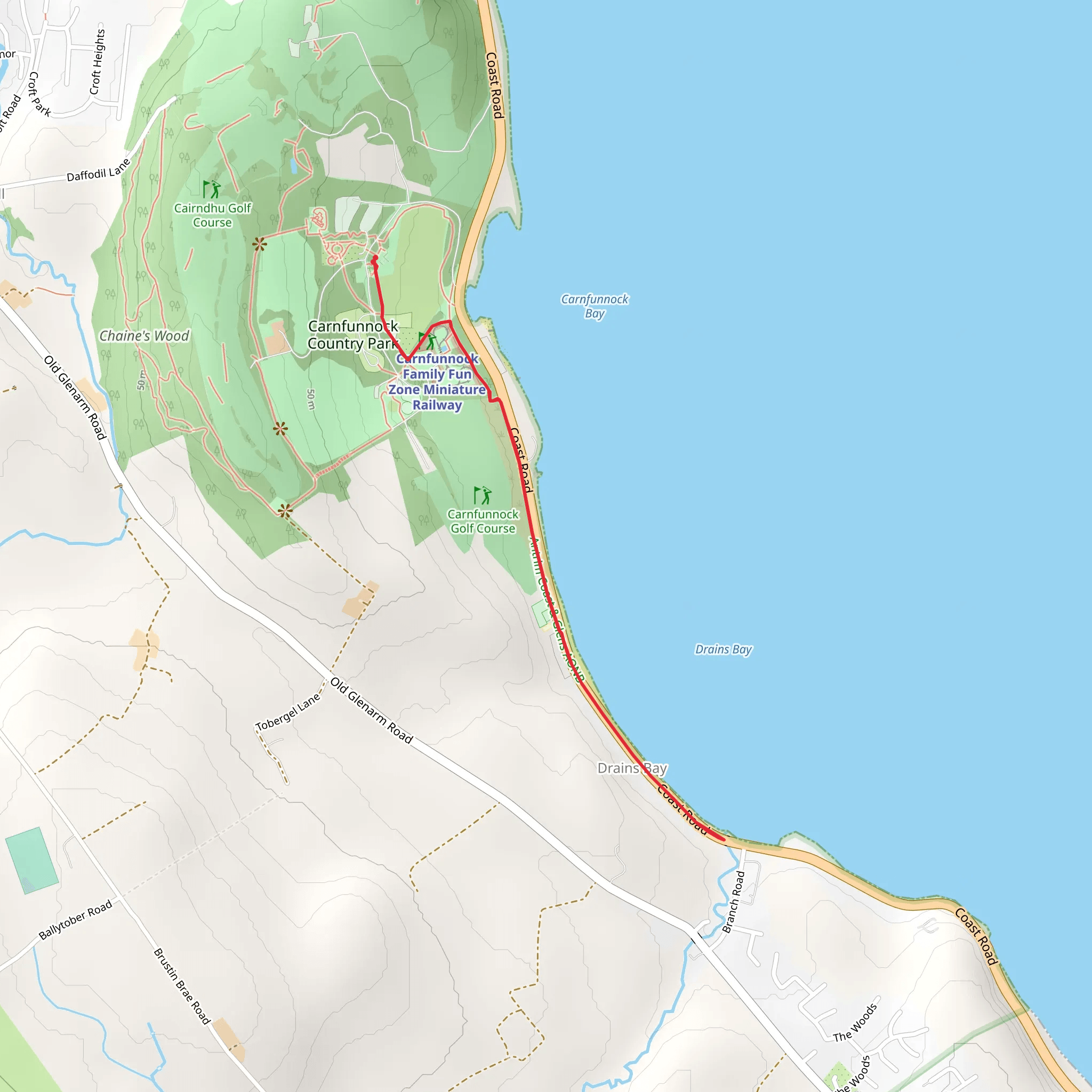 Carnfunnock Shore Walk mobile static map