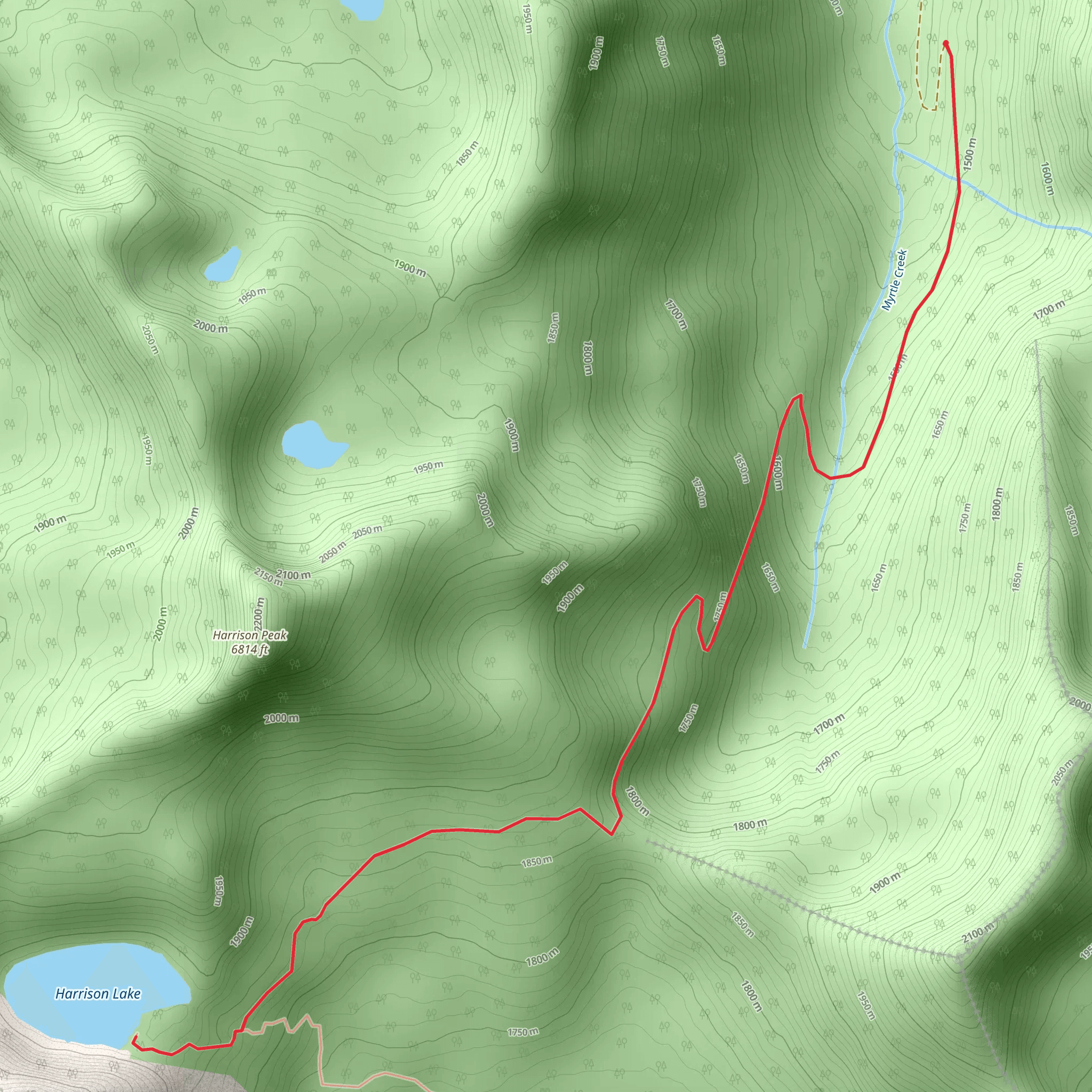 Harrison Lake Out and Back mobile static map