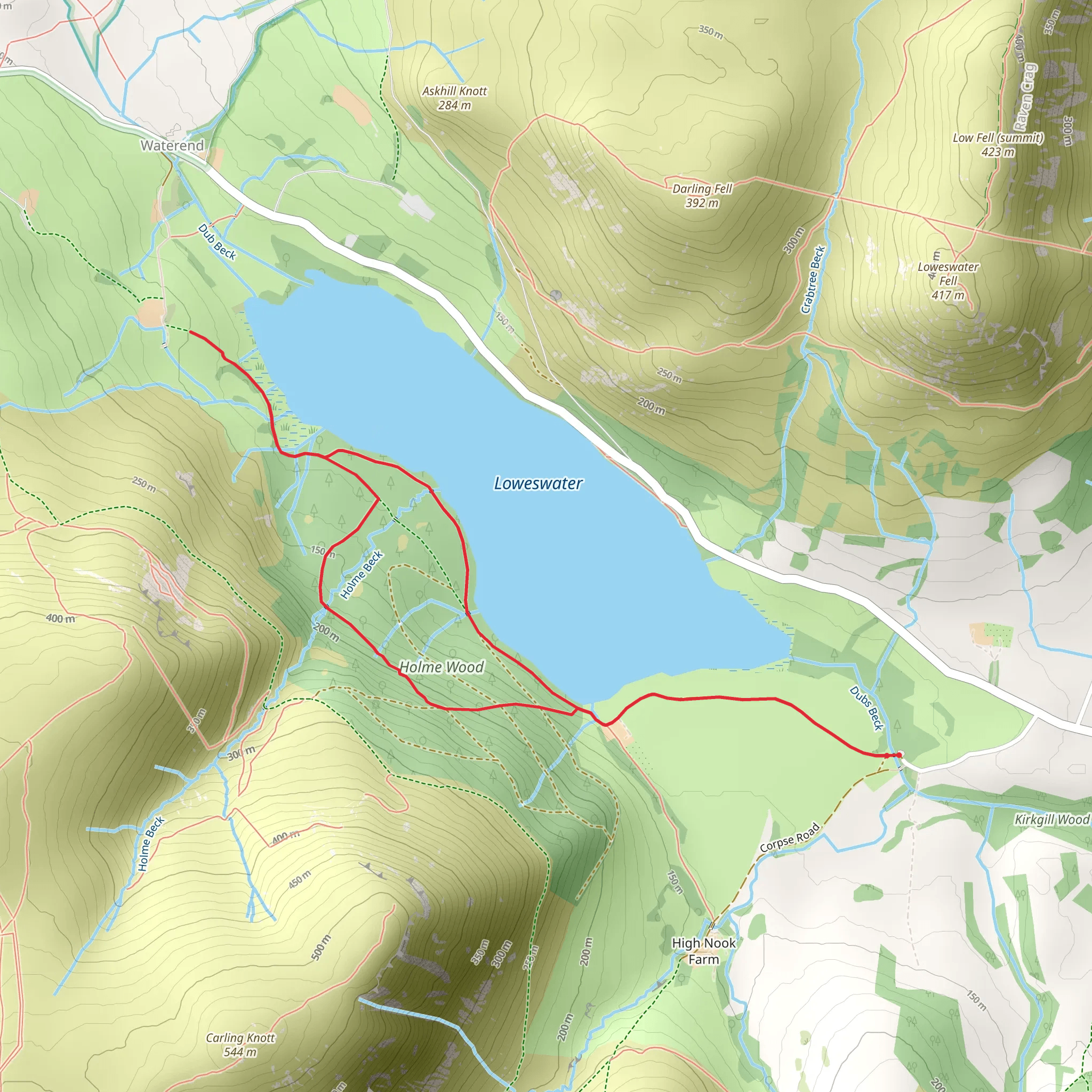 Loweswater and Holme Wood Loop mobile static map