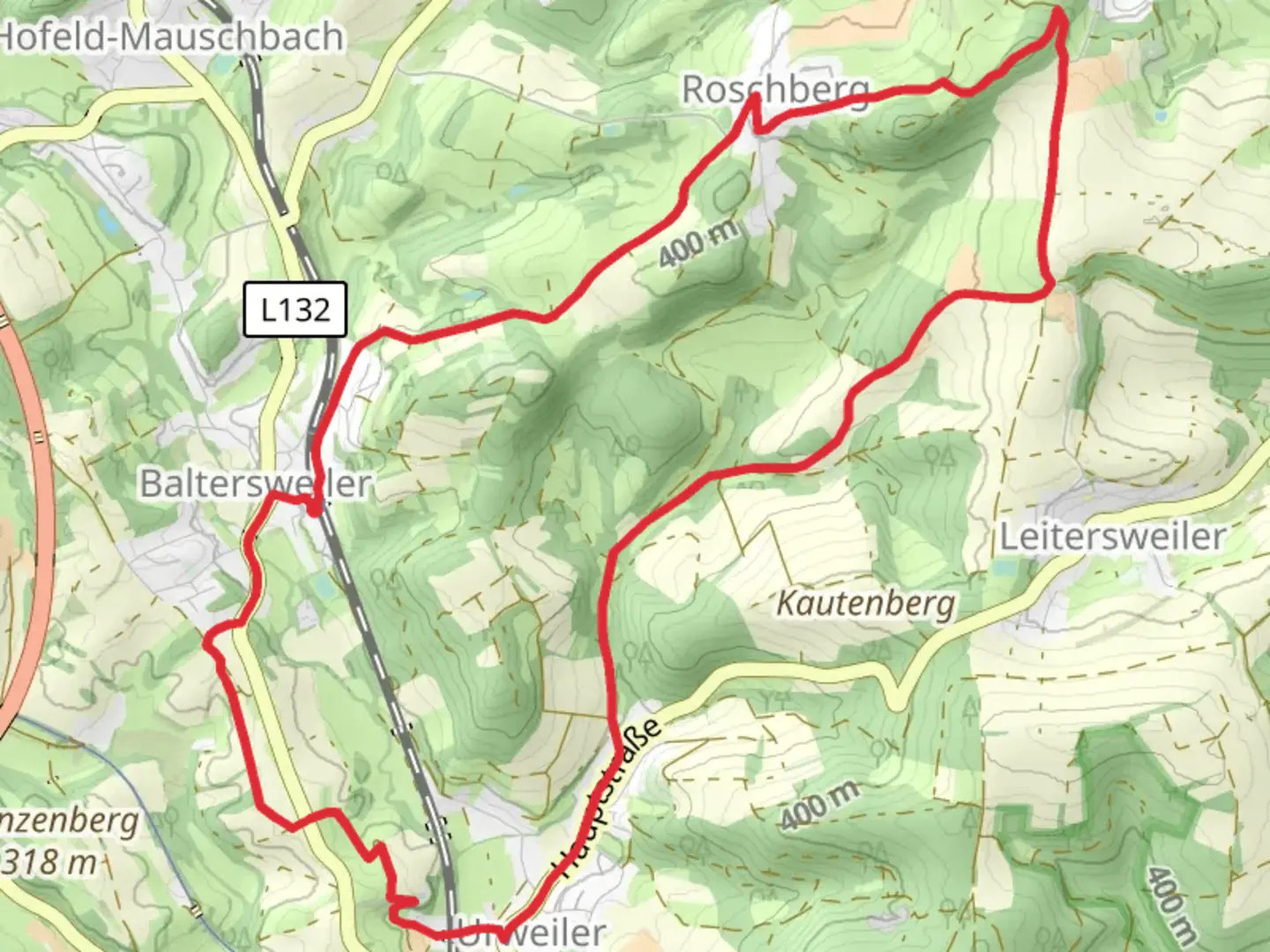 An image depicting the trail Symposium Loop and its surrounding area.
