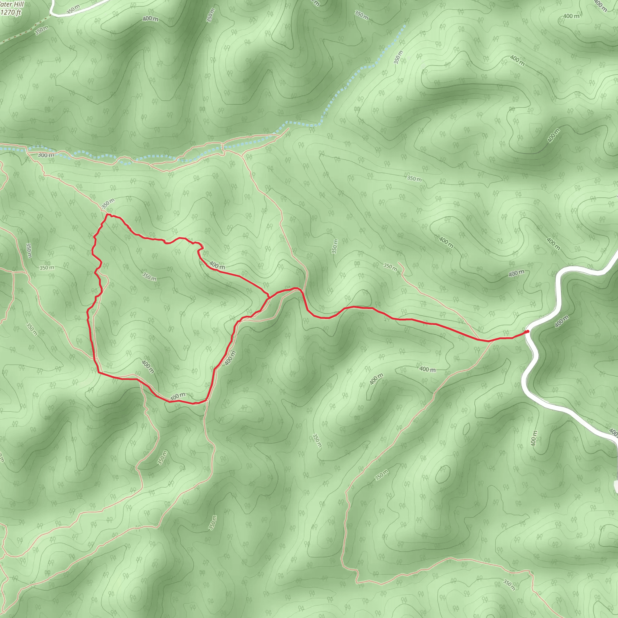 Tin Ton, Cross Creek and Cedar Glade Loop mobile static map