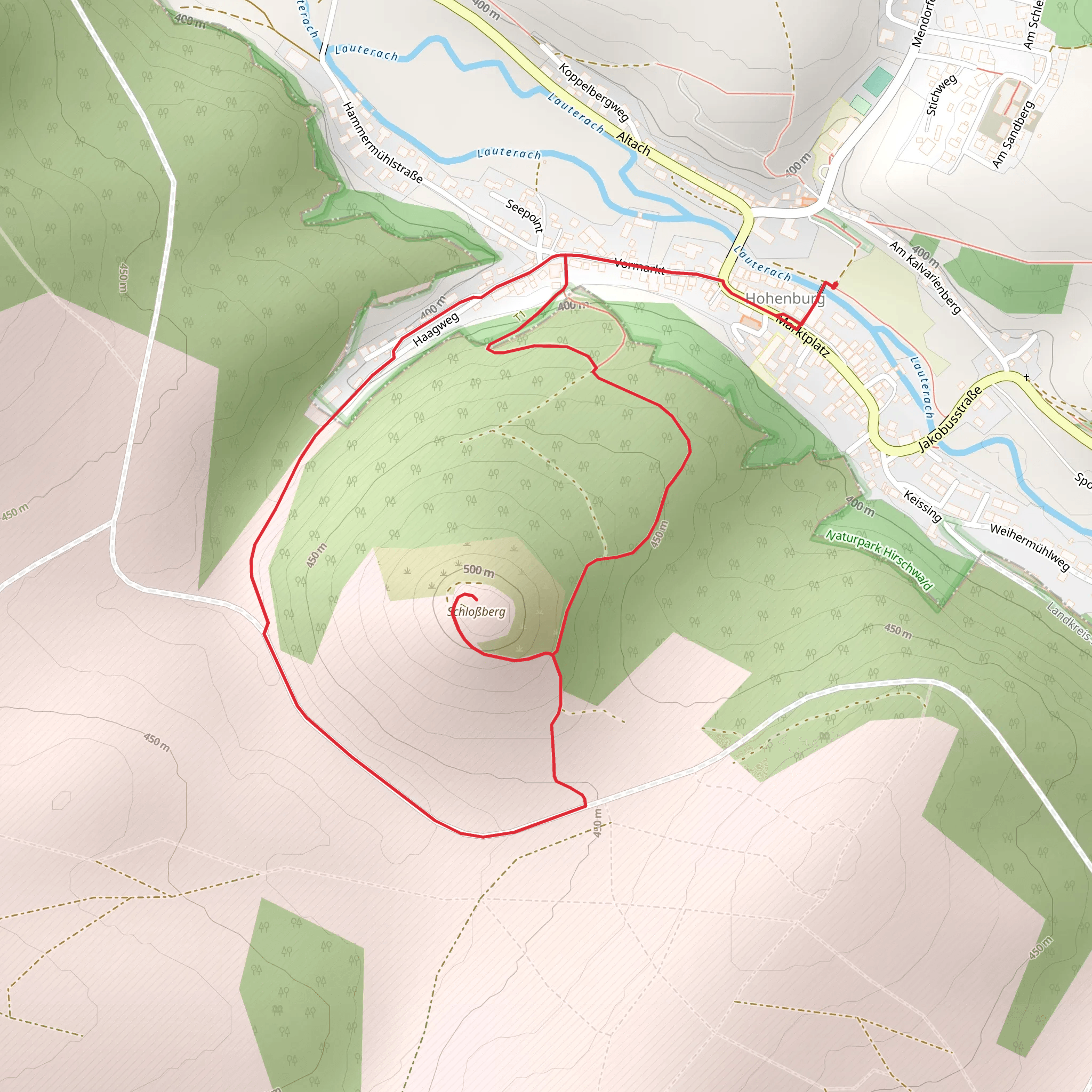 Burgruine Hohenburg Loop mobile static map