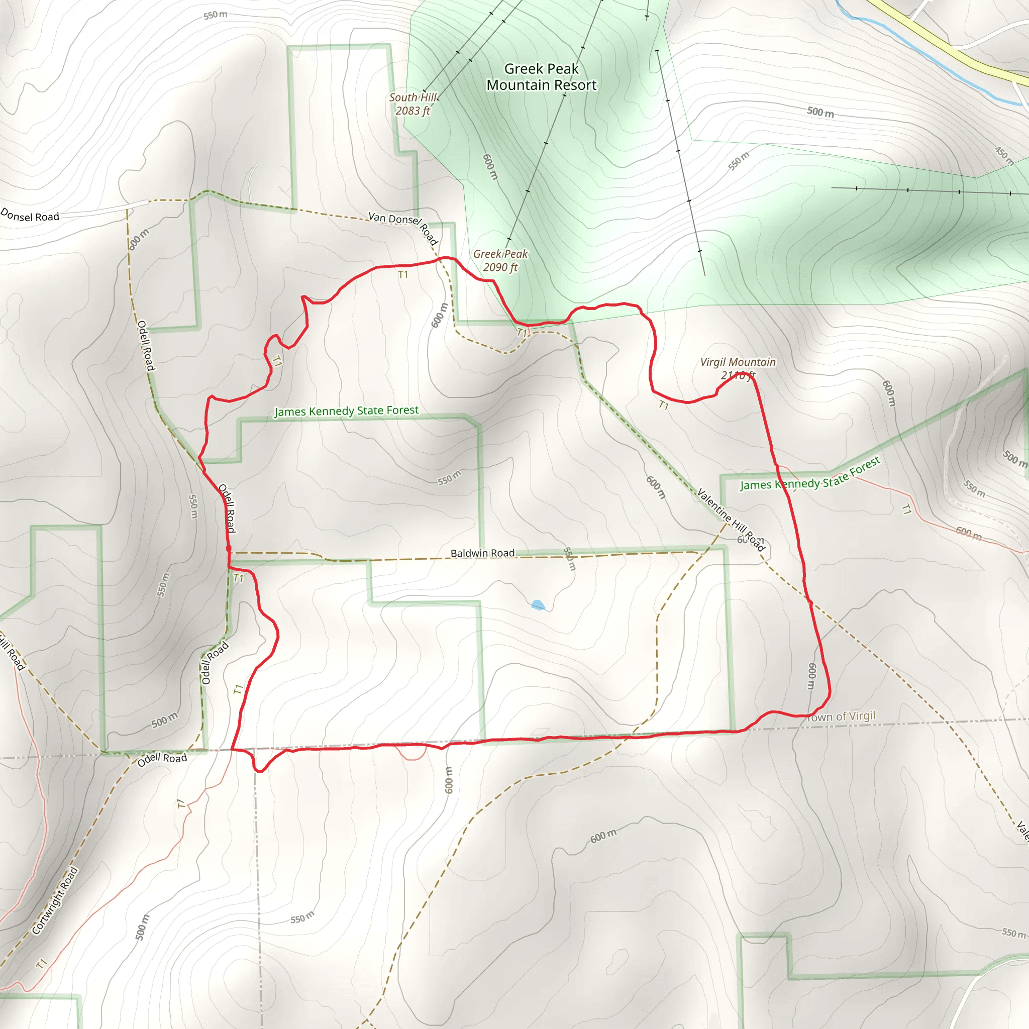 Virgil Mountain mobile static map