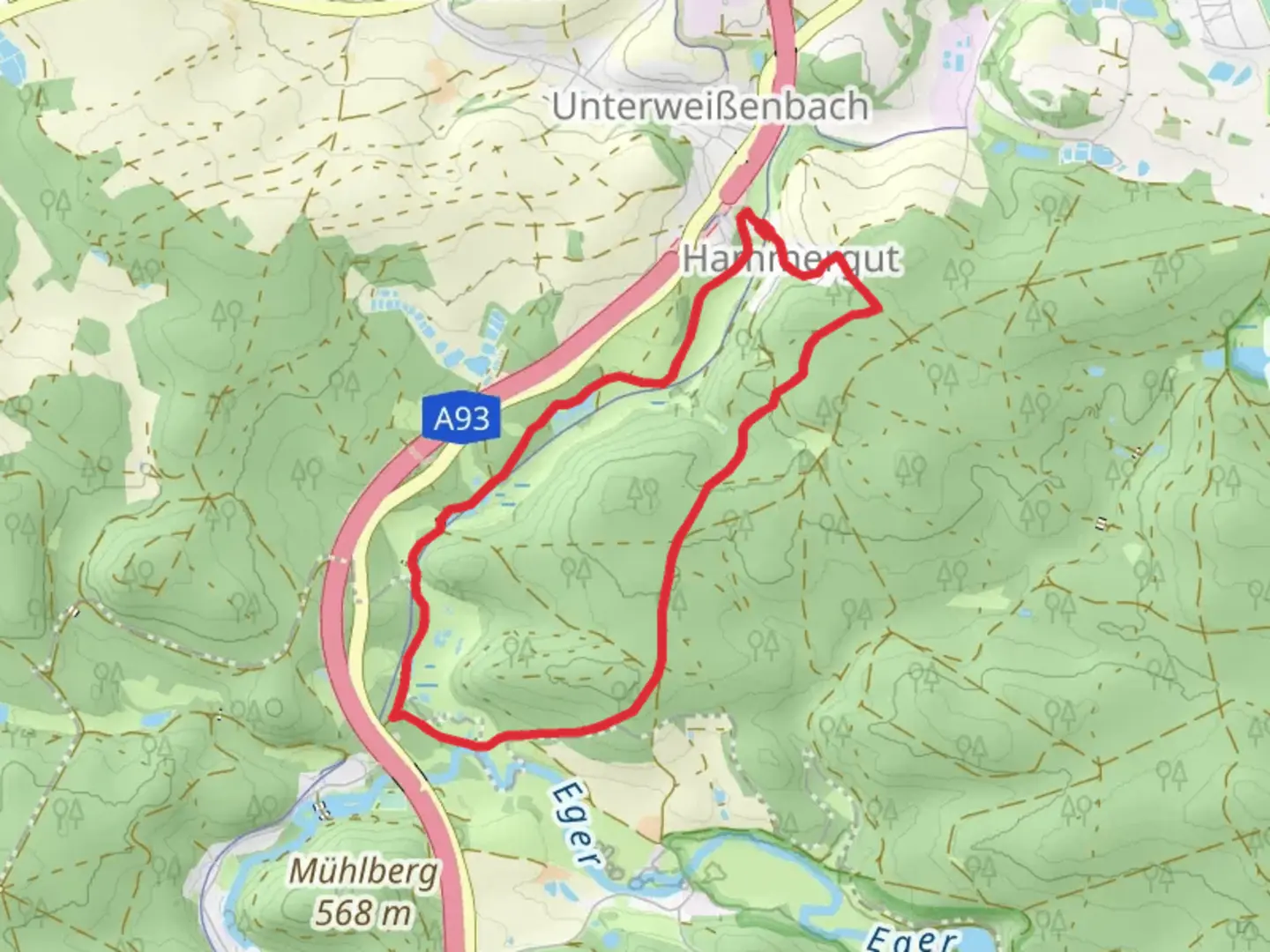 An image depicting the trail Rundwanderweg Selb Loop and its surrounding area.
