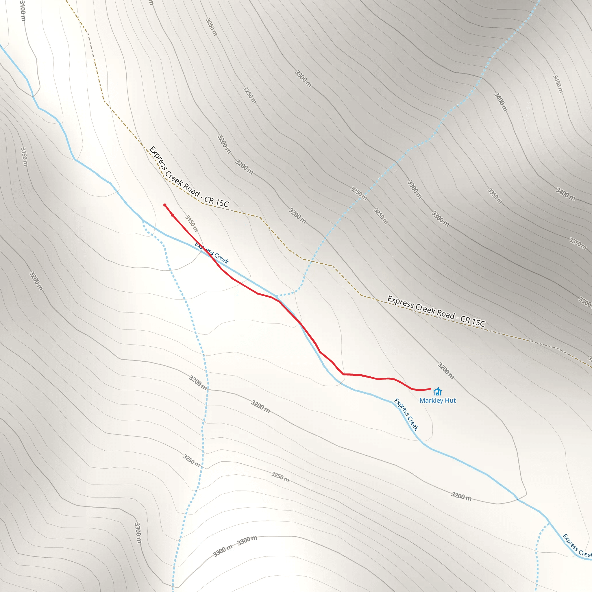 Markley Hut Trail mobile static map