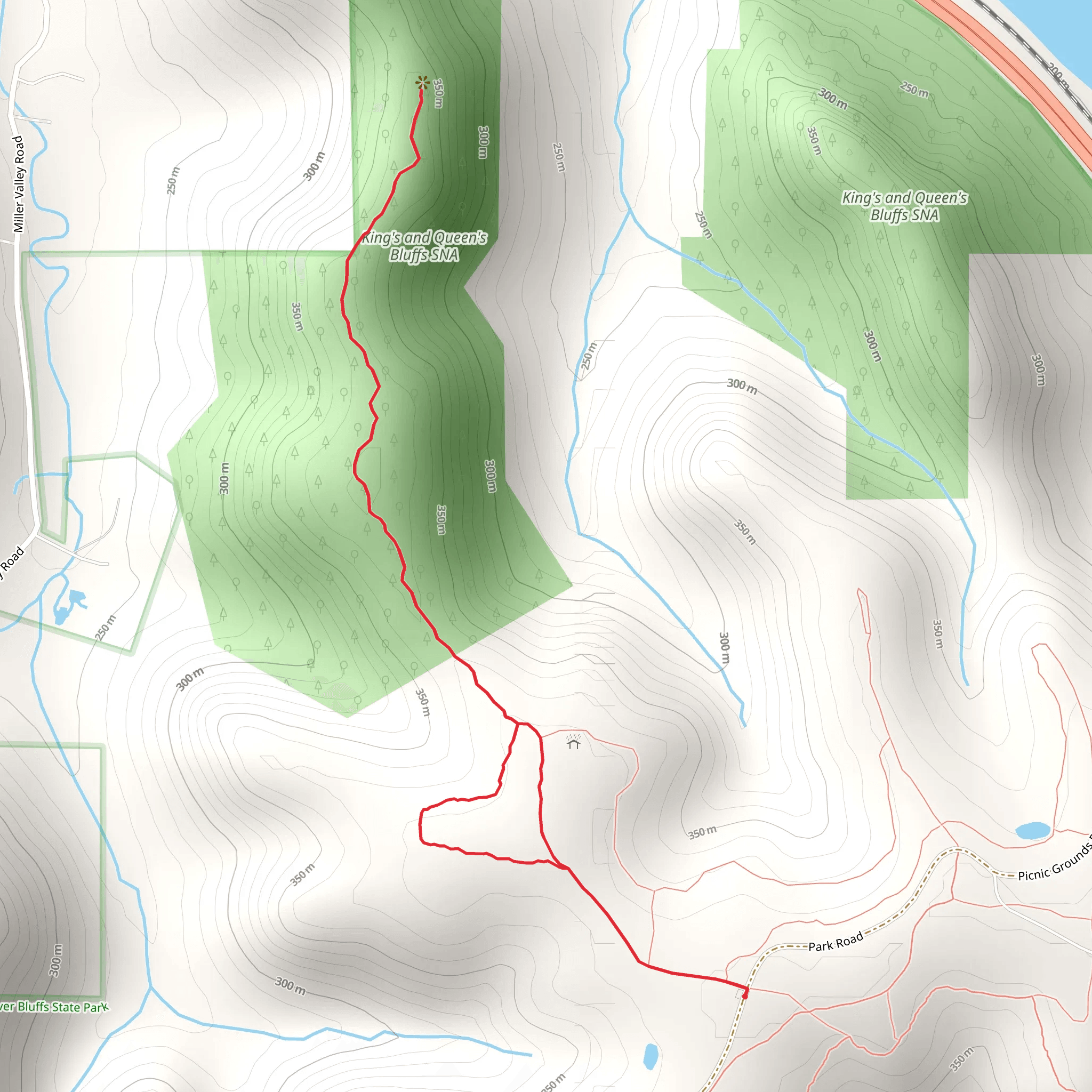 King's and Queen's Bluffs Loop Trail mobile static map