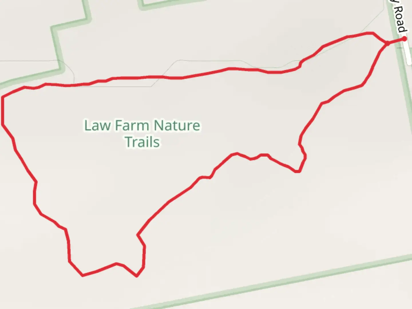 An image depicting the trail Lee Cemetery Road Loop and its surrounding area.