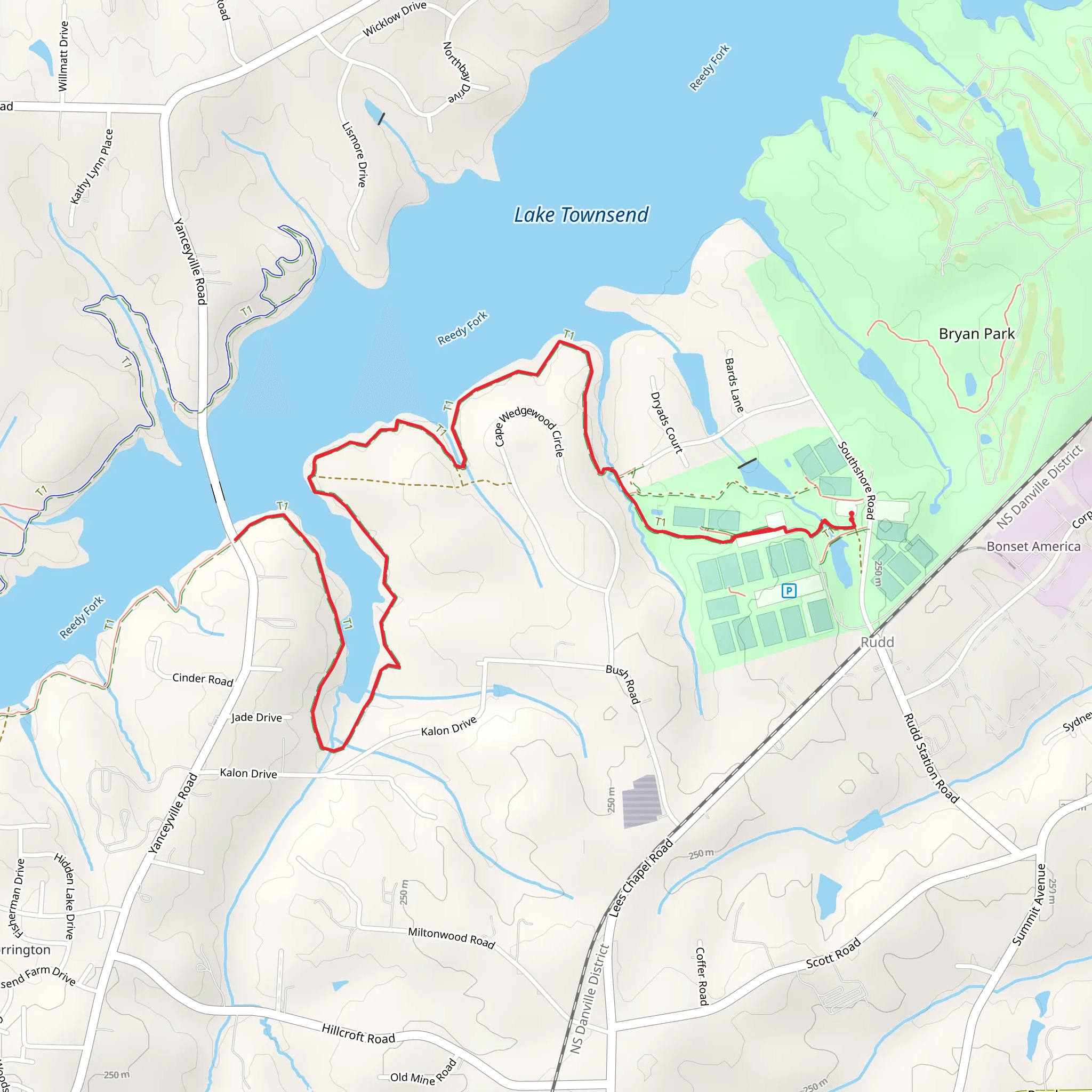 Lake Townsend Trail mobile static map