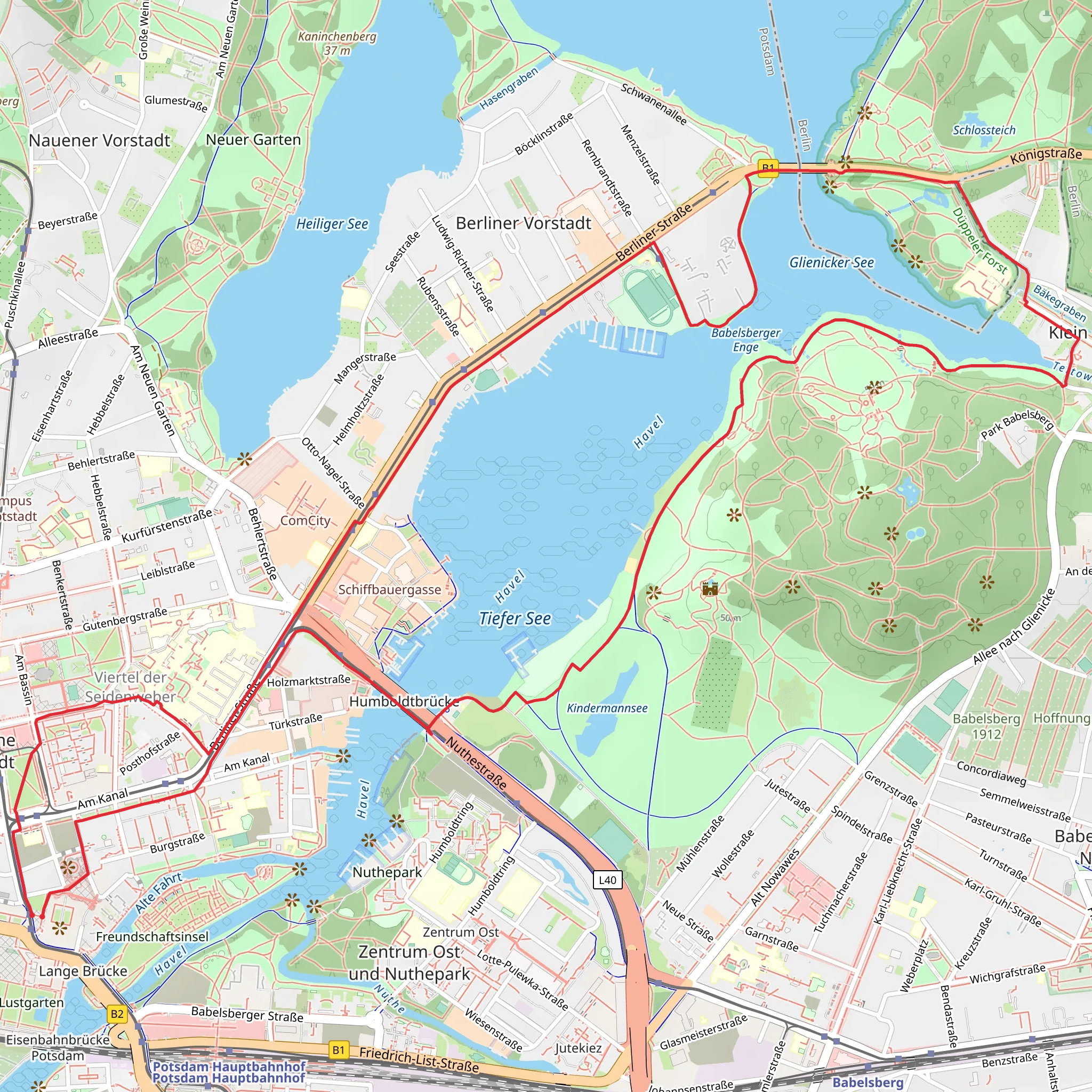 Tiefer See via Mövenstraße mobile static map