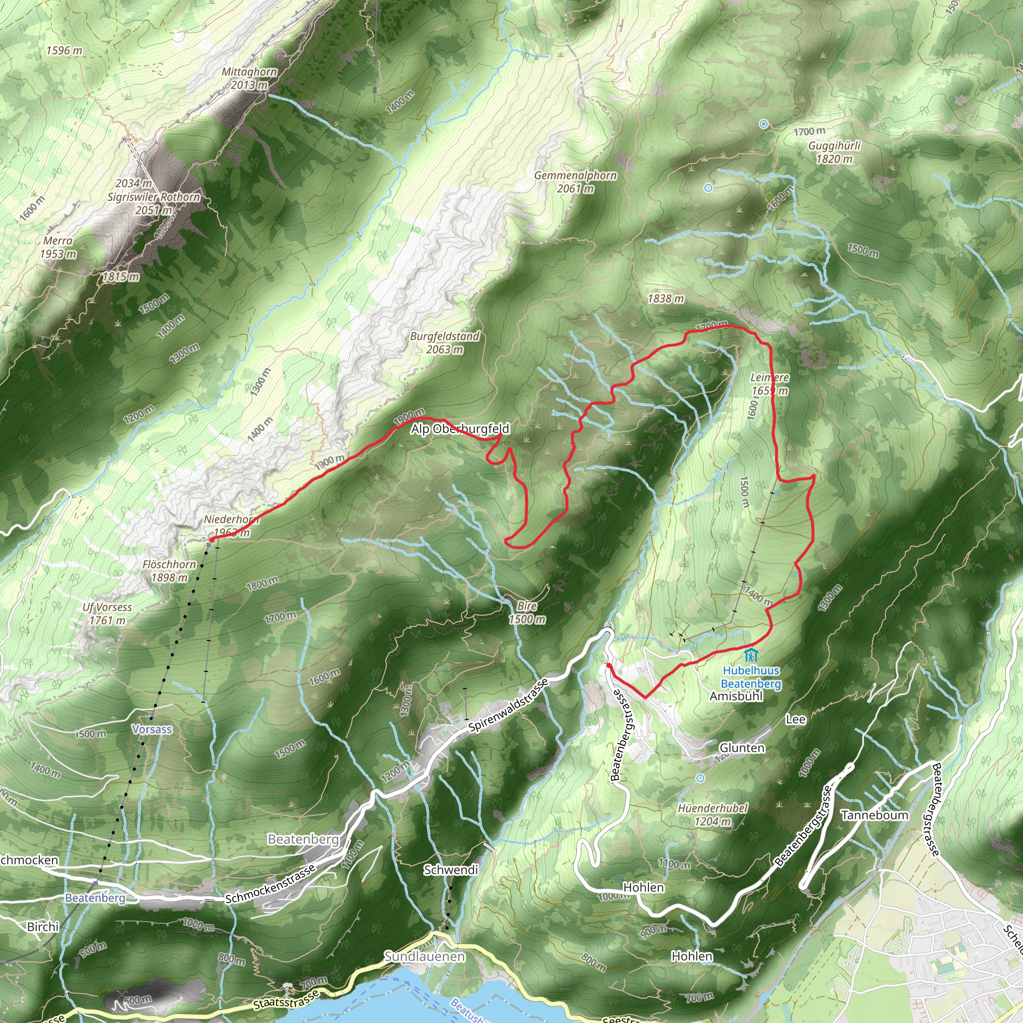 Niederhorn – Waldegg mobile static map