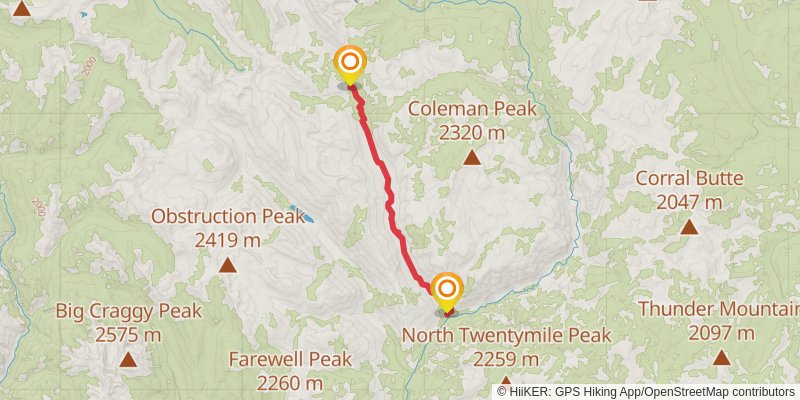 Peepsight Trail via Andrews Creek Trail stage 3 Map