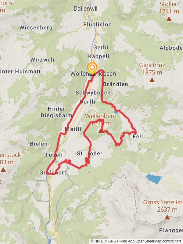 Kapellenweg Engelbergertal mobile static map