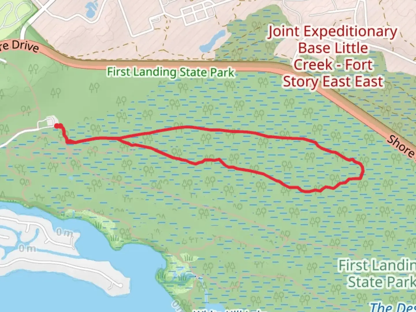 An image depicting the trail Osmanthus Trail Loop and its surrounding area.