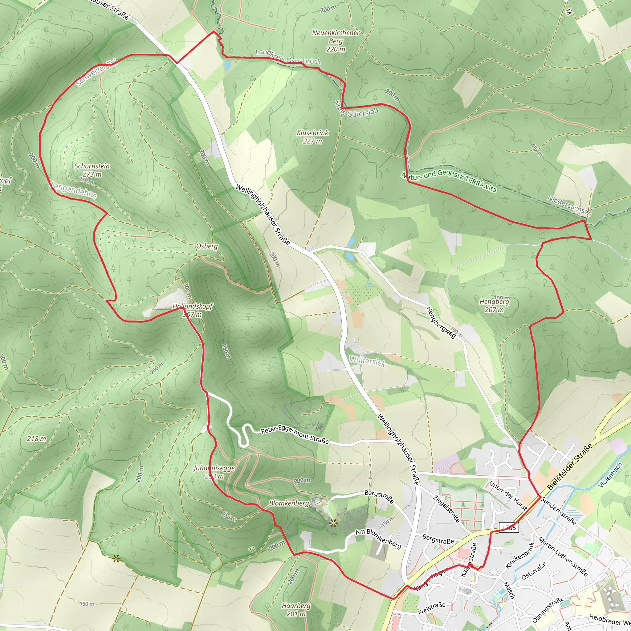 Johannisegge via Sachsenweg and Luisenturmweg mobile static map