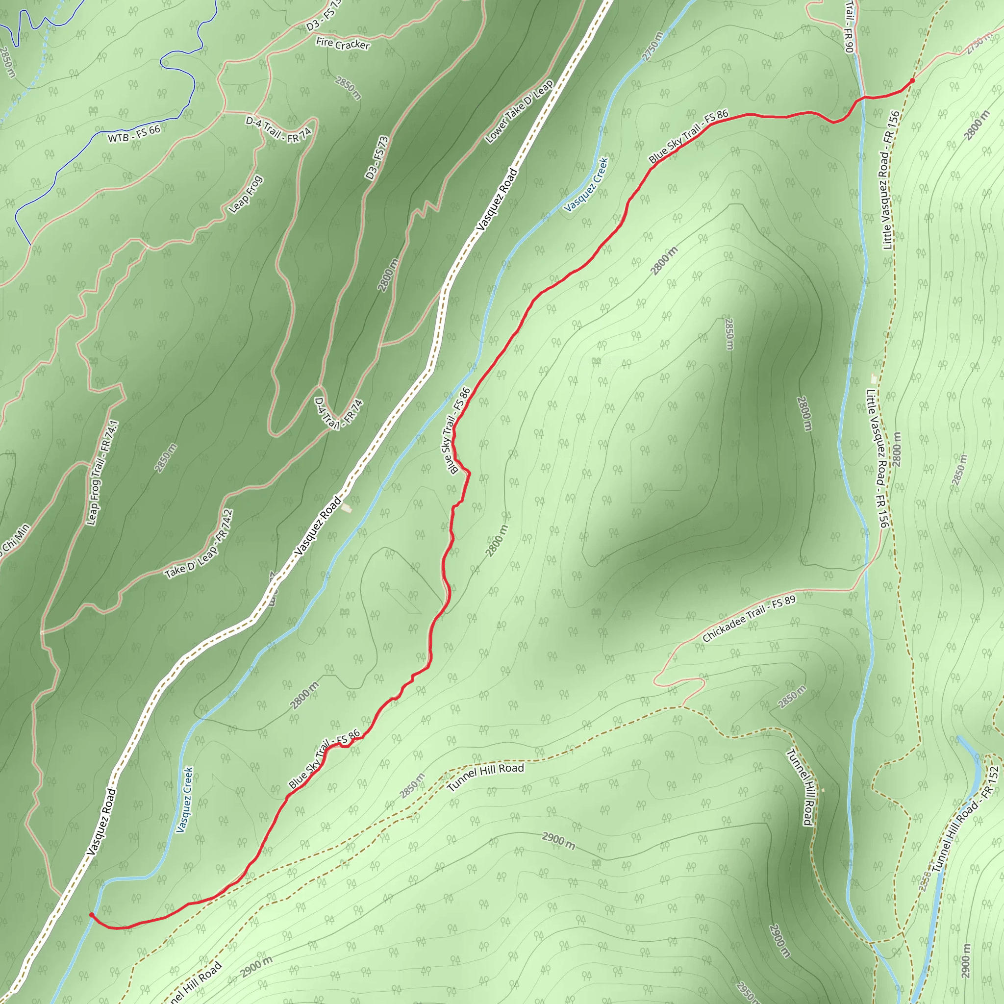 Blue Sky Trail mobile static map