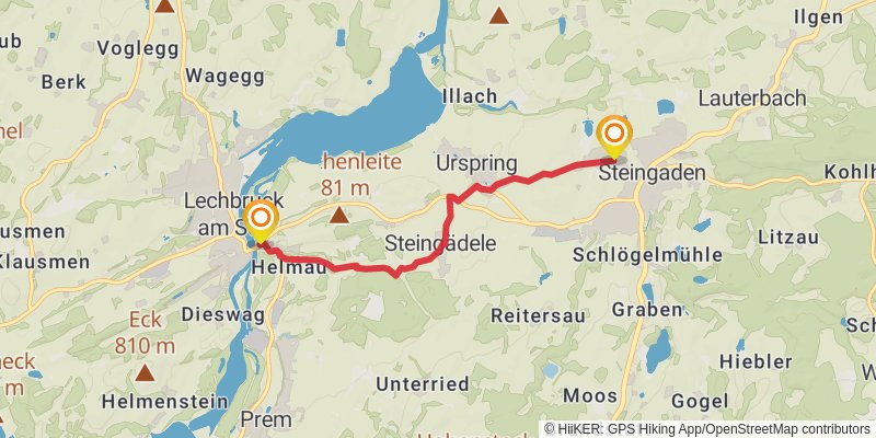 Heilige Landschaft Pfaffenwinkel - Westschleife alt 1 Map