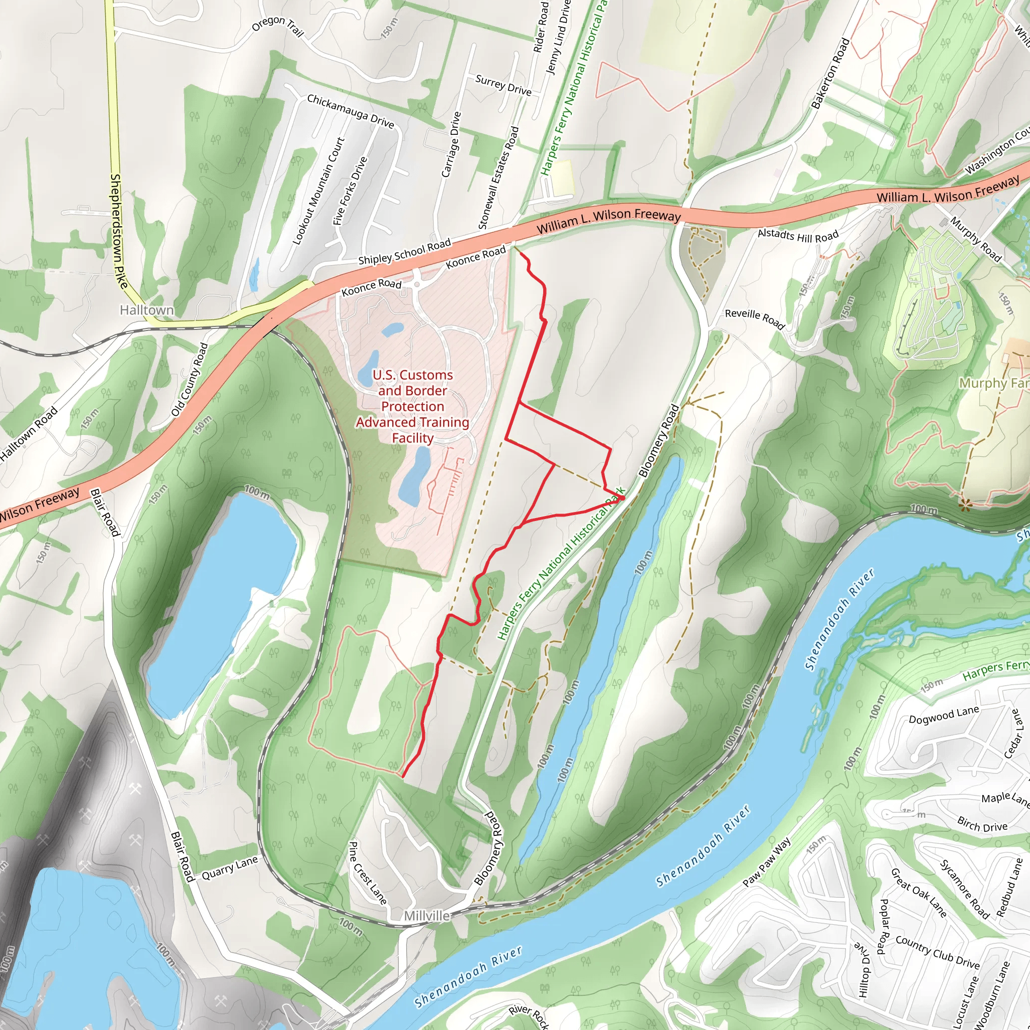 Courtney's Battery Trail mobile static map