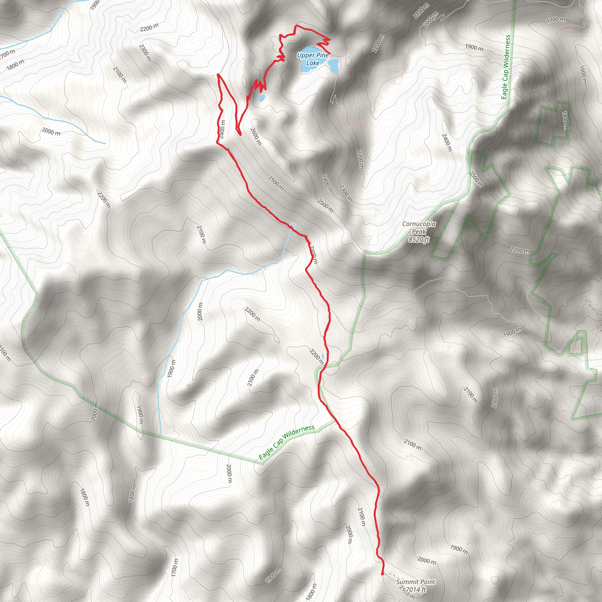 Pine Lakes via Cliff Creek Trail mobile static map