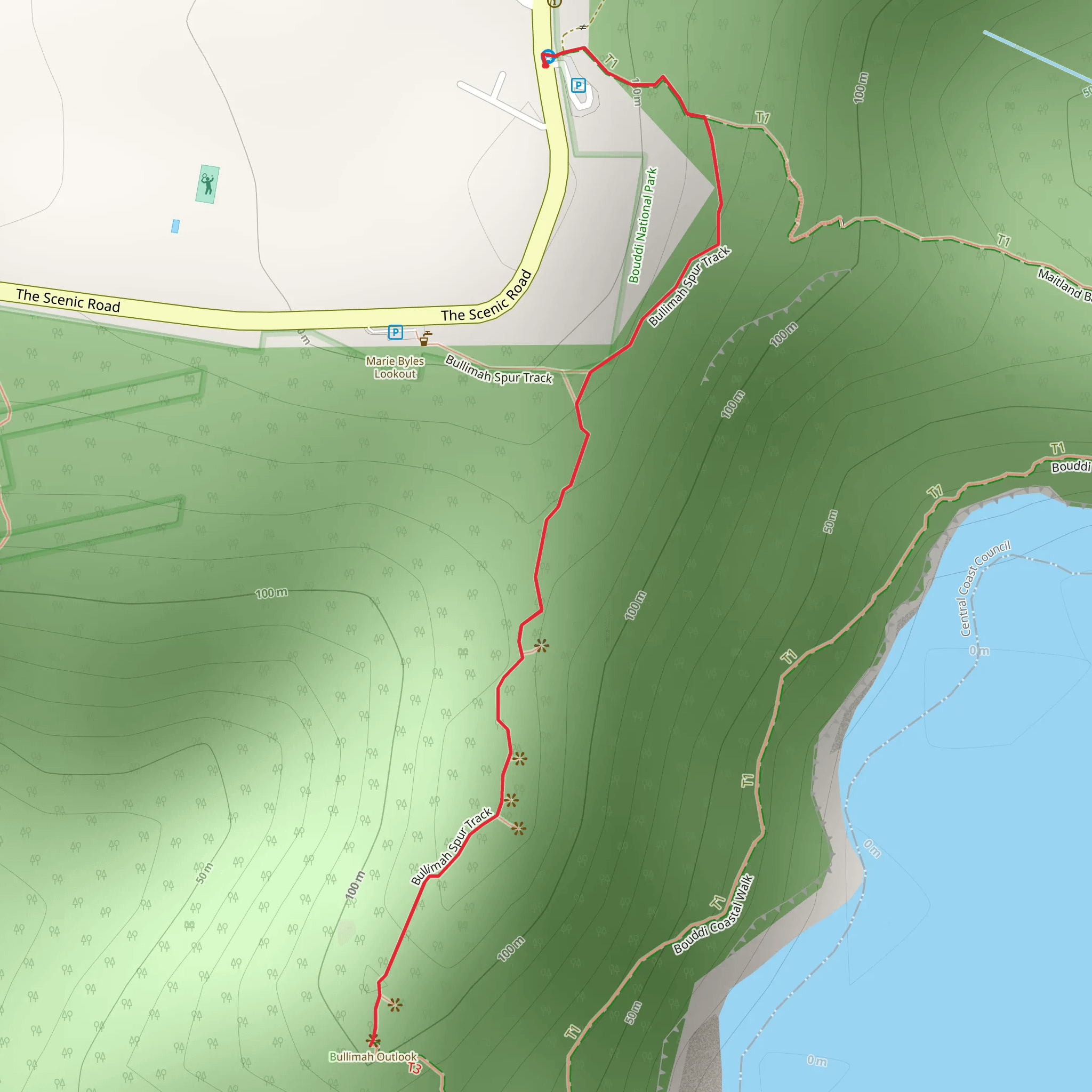 Bullimah Spur Track mobile static map