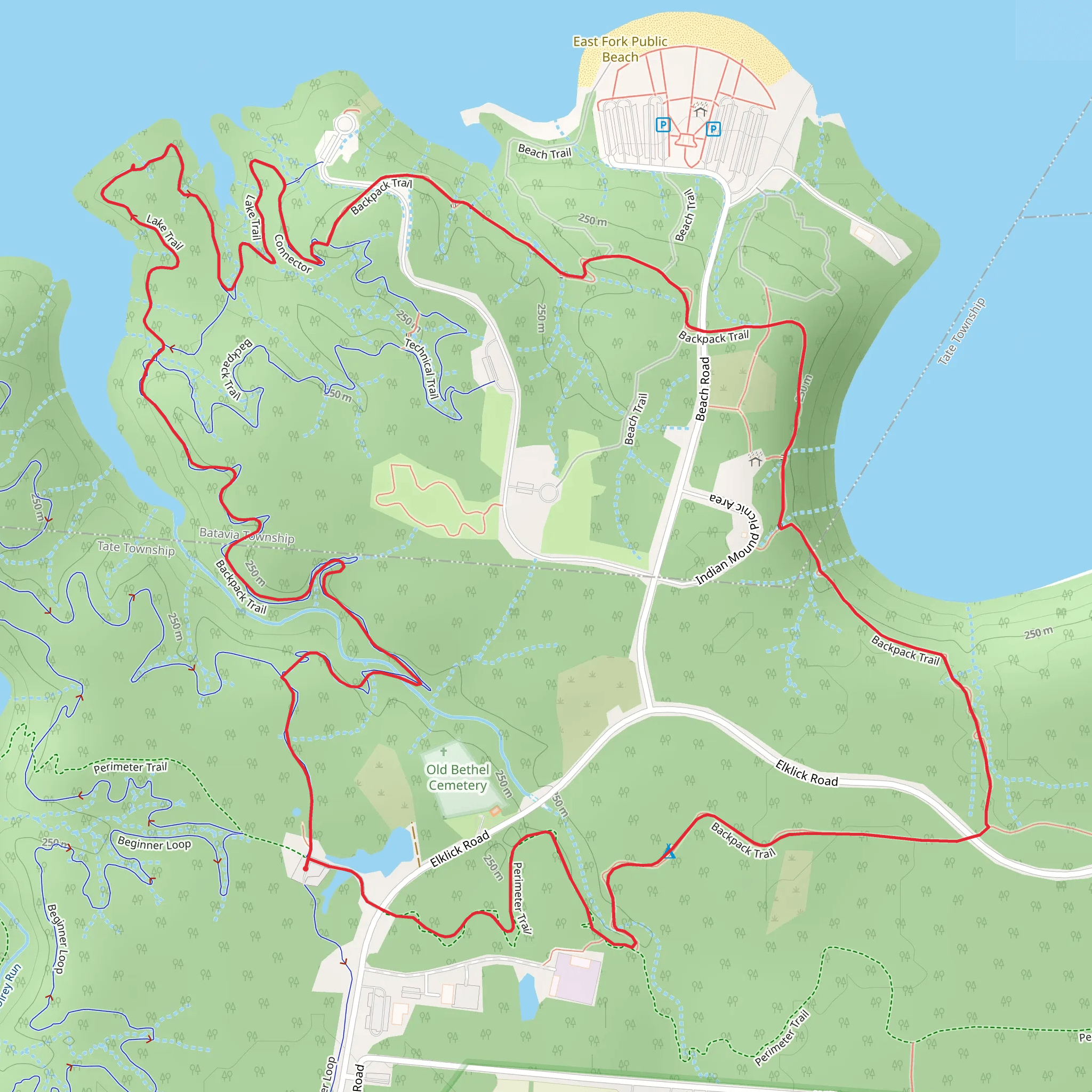 William H Harsha Lake South Loop Trail mobile static map