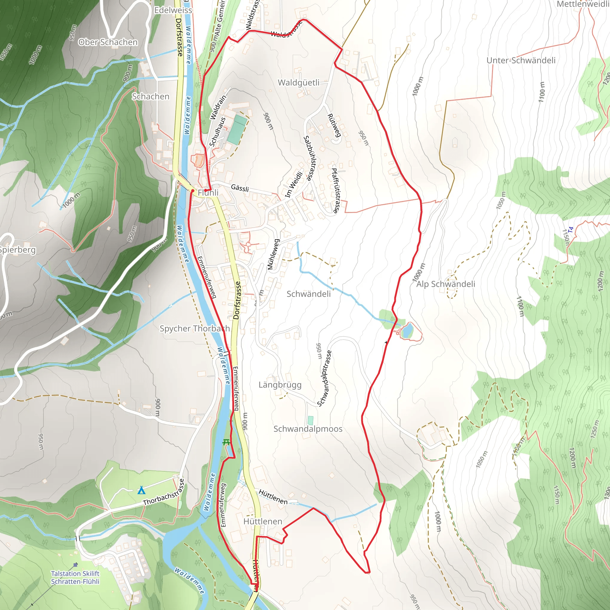 Rundweg zur Kneippanlage in Flühli mobile static map