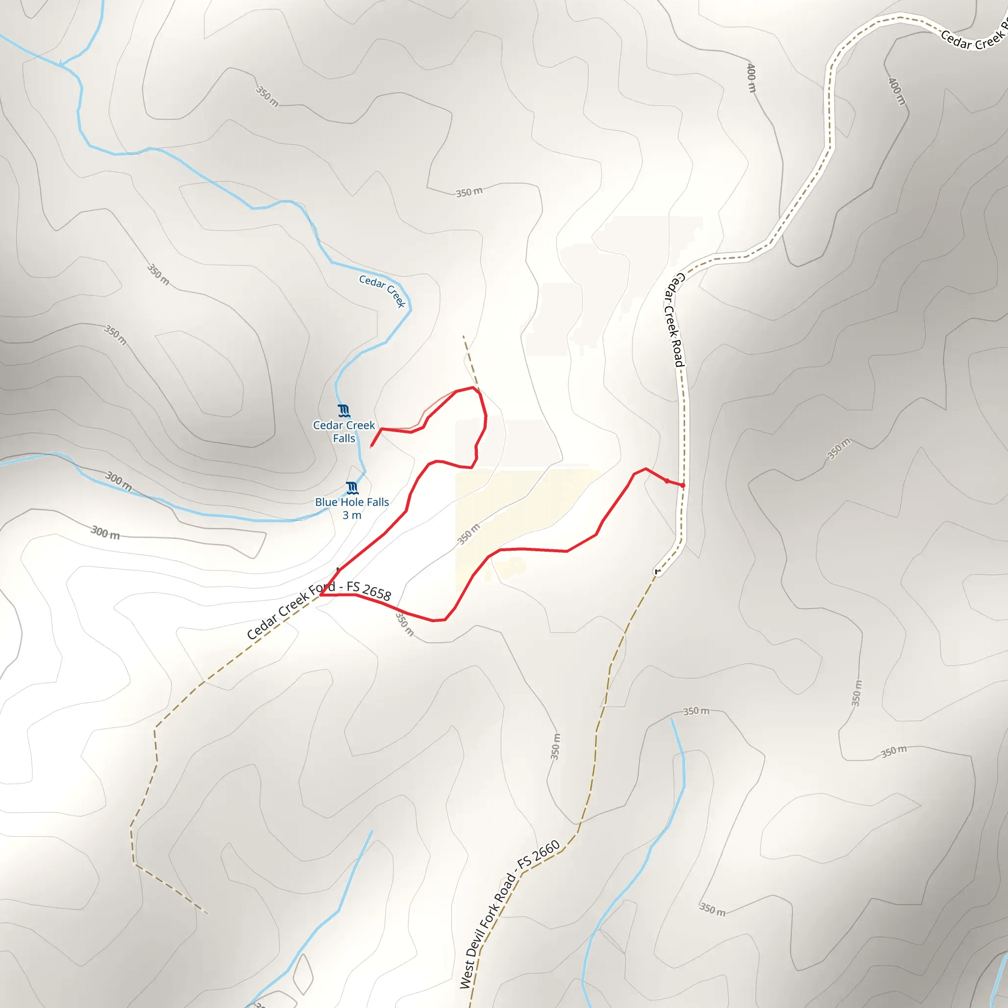 Cedar Creek Road mobile static map