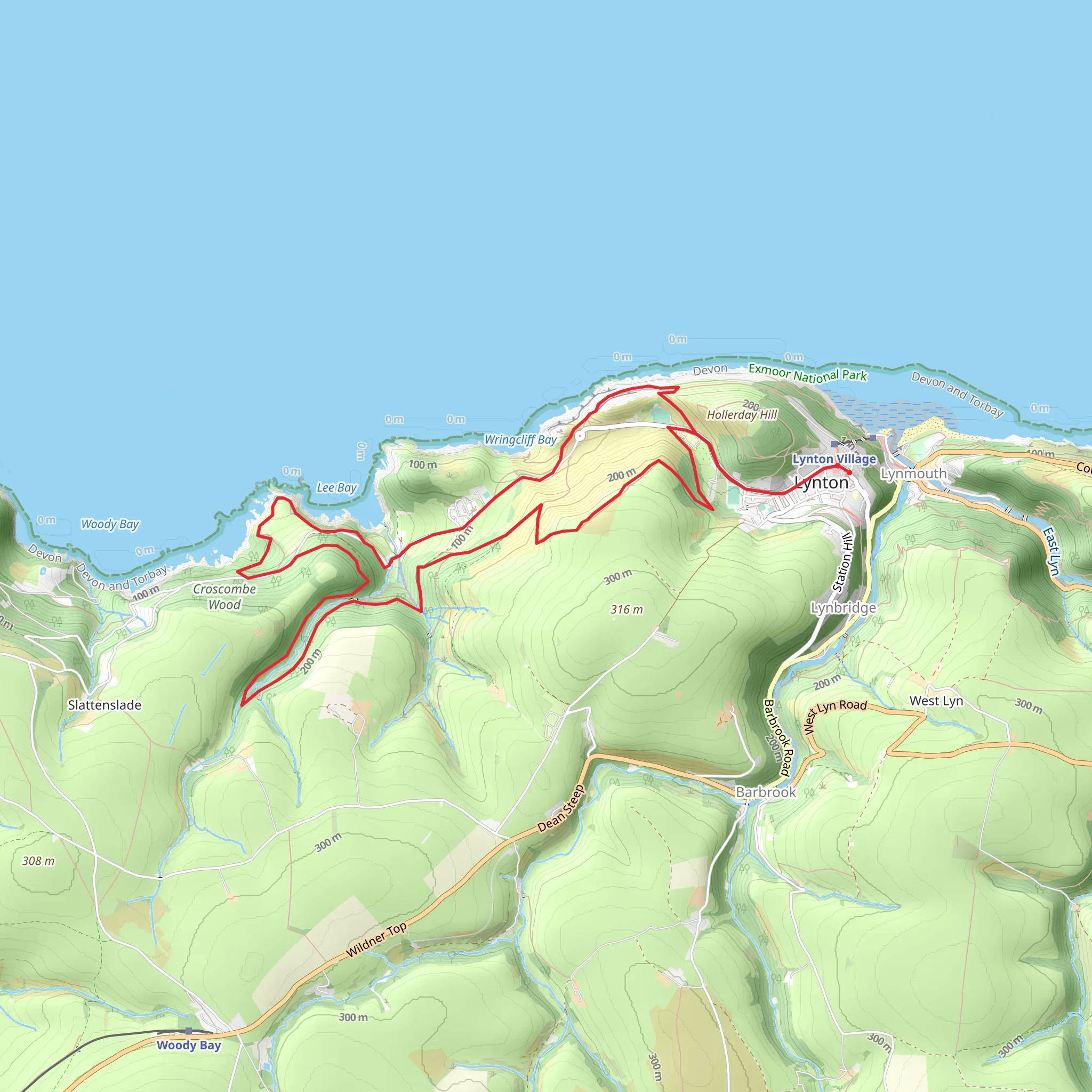 Bay Valley of Rocks - Valley of Rocks Woodland Walk mobile static map