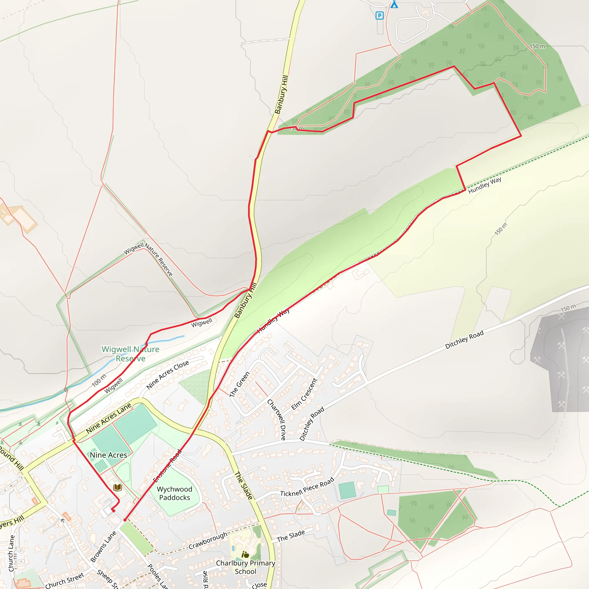 Banbury Hill Circular Walk mobile static map