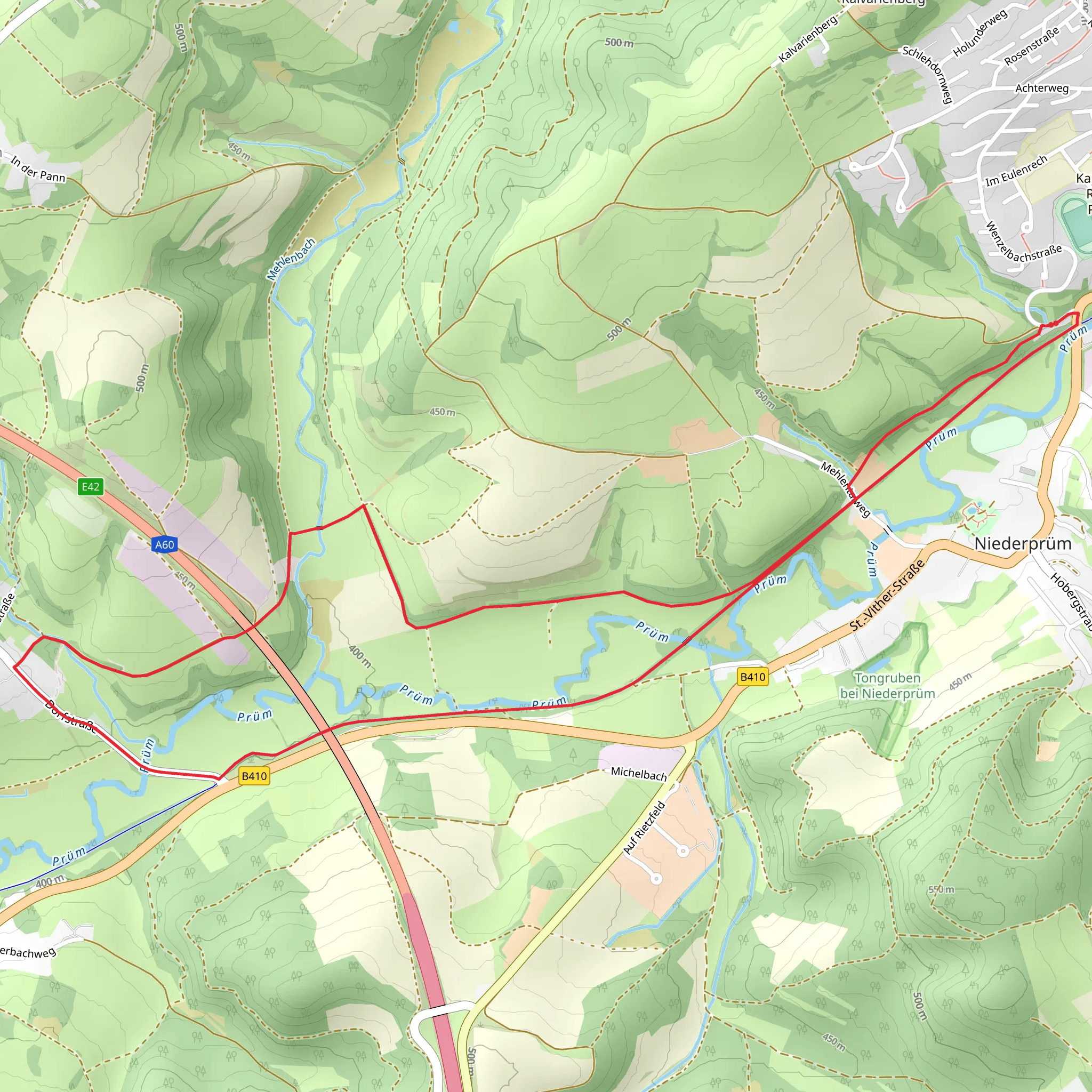 River Prum Streamside Walk - Niederprum mobile static map