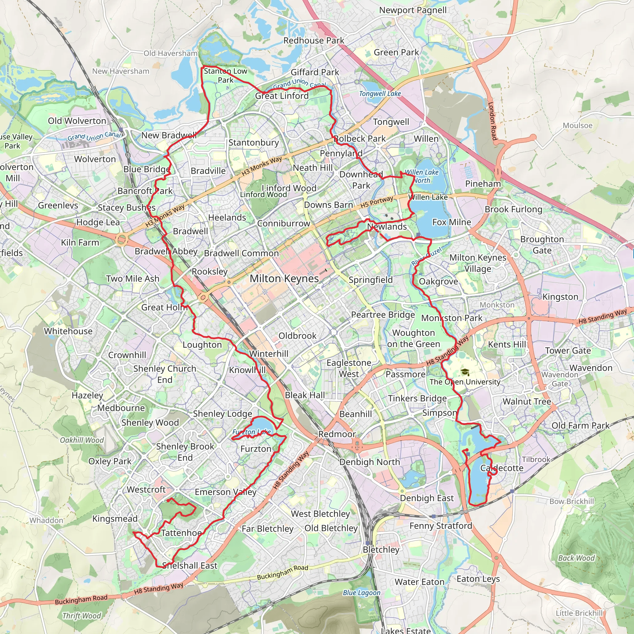 Buckingham to Northeast Somerset Walk mobile static map