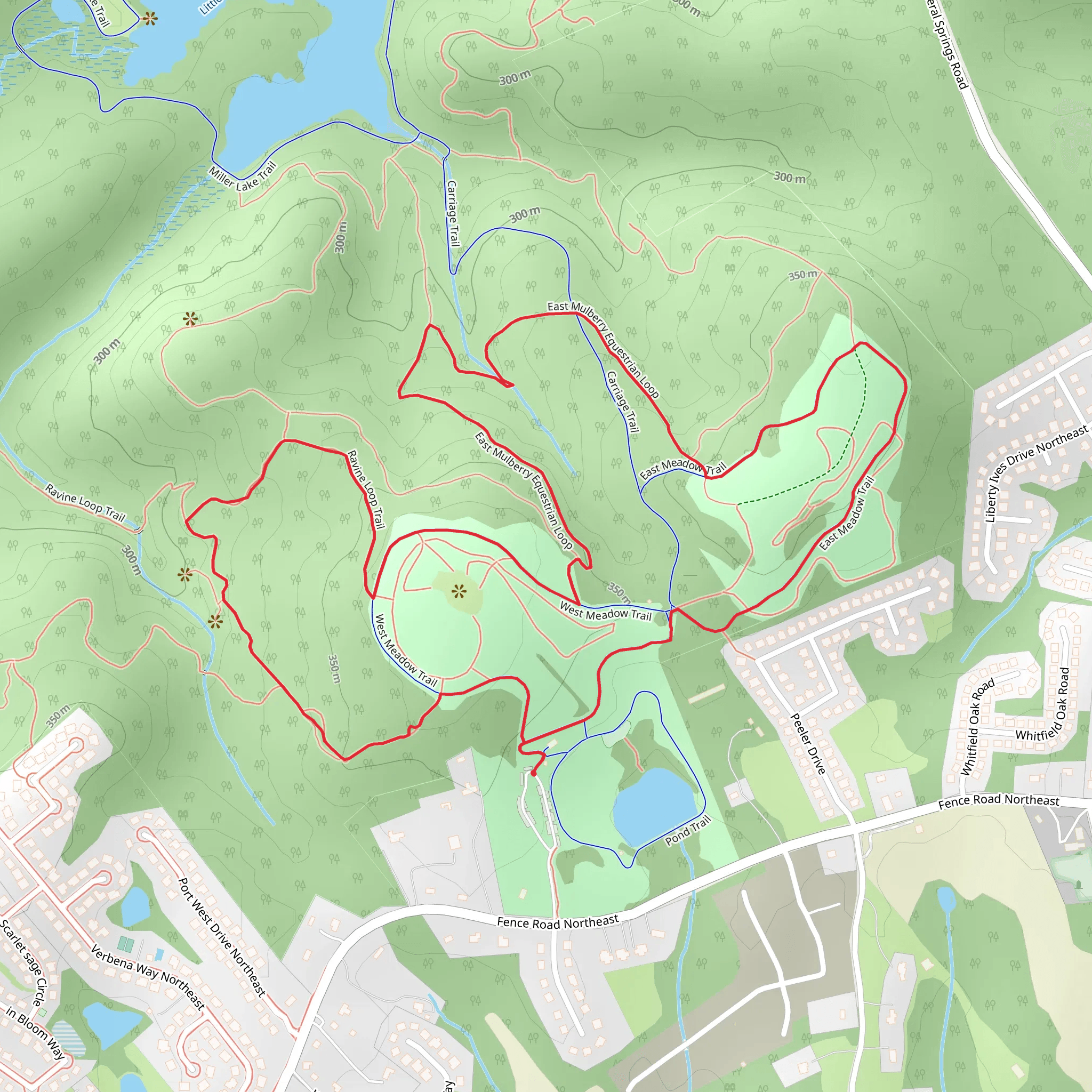 Little Mulberry Park - East and West Meadow Trail mobile static map