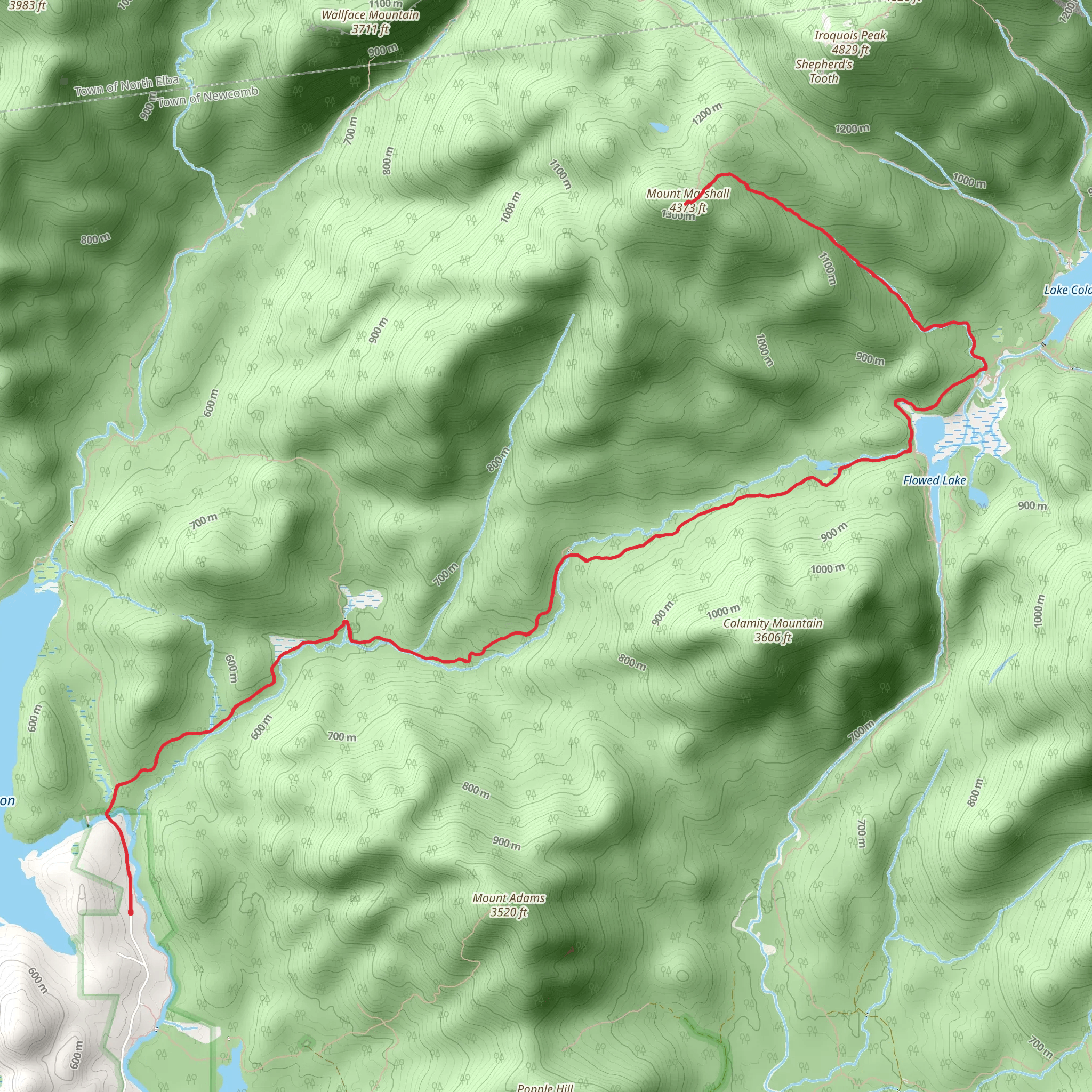 Mount Marshall via Calamity Brook Trail mobile static map