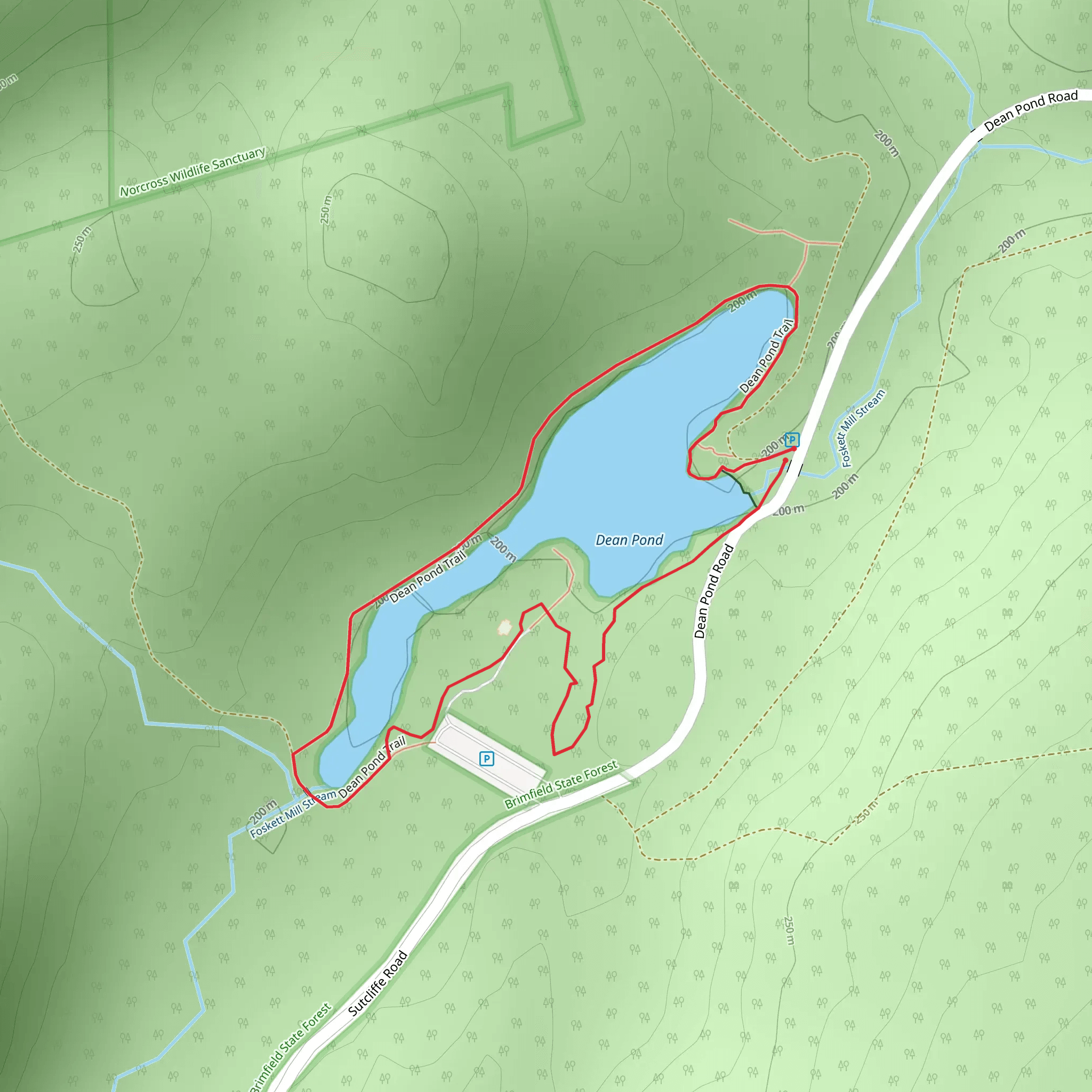 Dean Pond Loop mobile static map