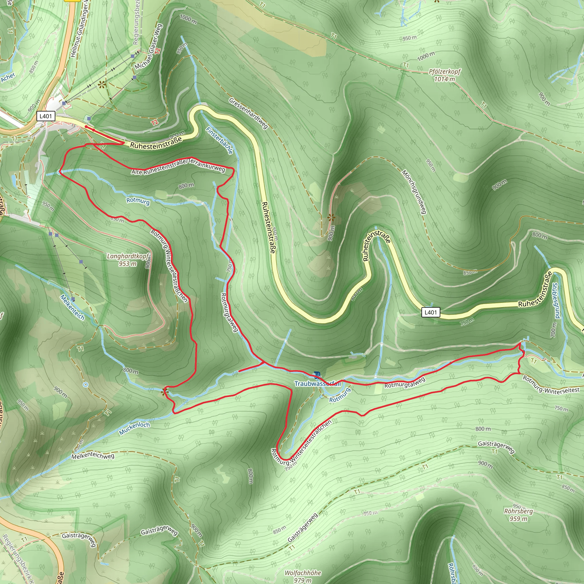 Muckenloch and Traubwasserfall Loop mobile static map
