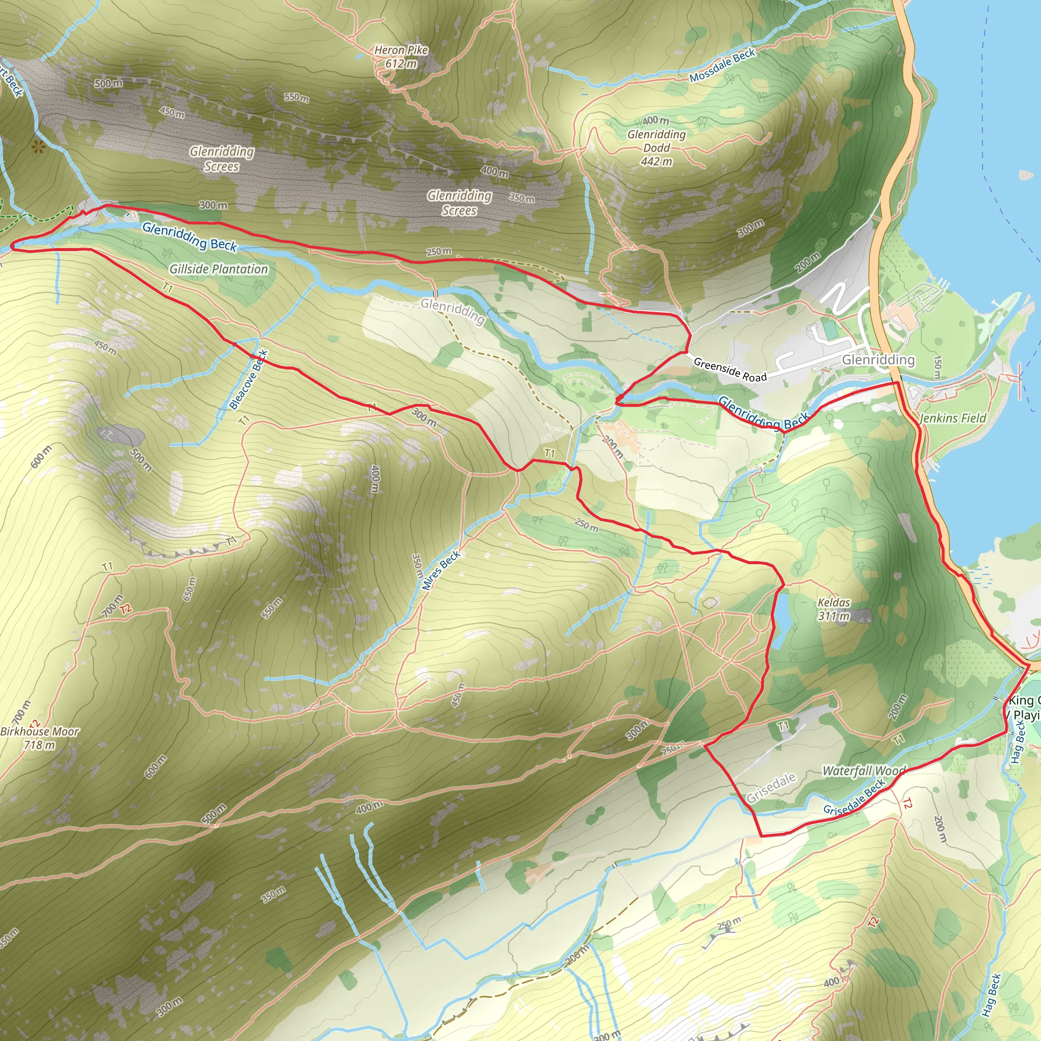 Glenridding and Lanty's Tarn Loop mobile static map