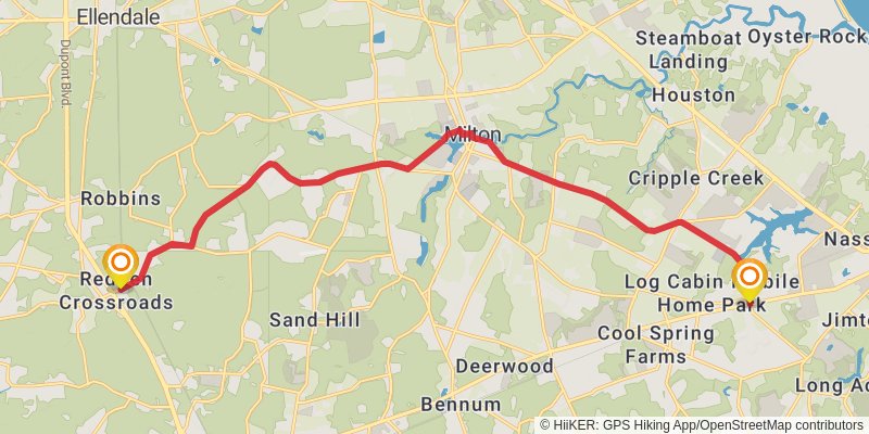 American Discovery Trail - Delmarva Peninsula stage 2 Map