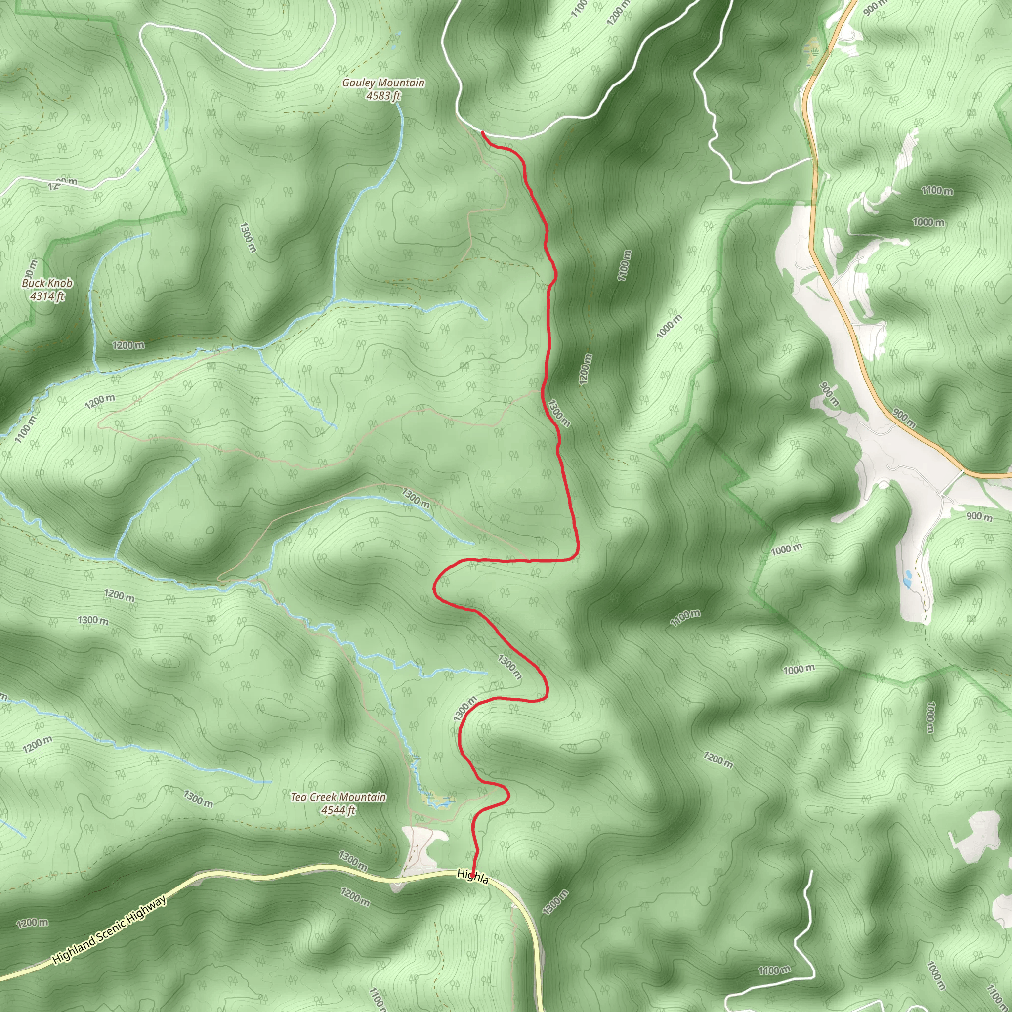 Highland Scenic Highway Trail - North mobile static map