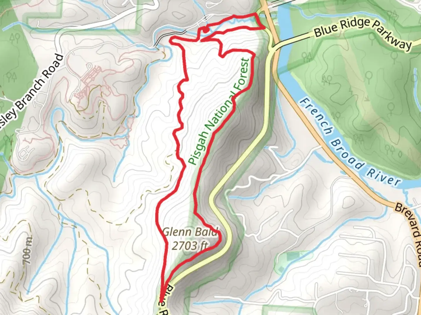 An image depicting the trail Shut-In Trail and Hard Times Road Loop and its surrounding area.