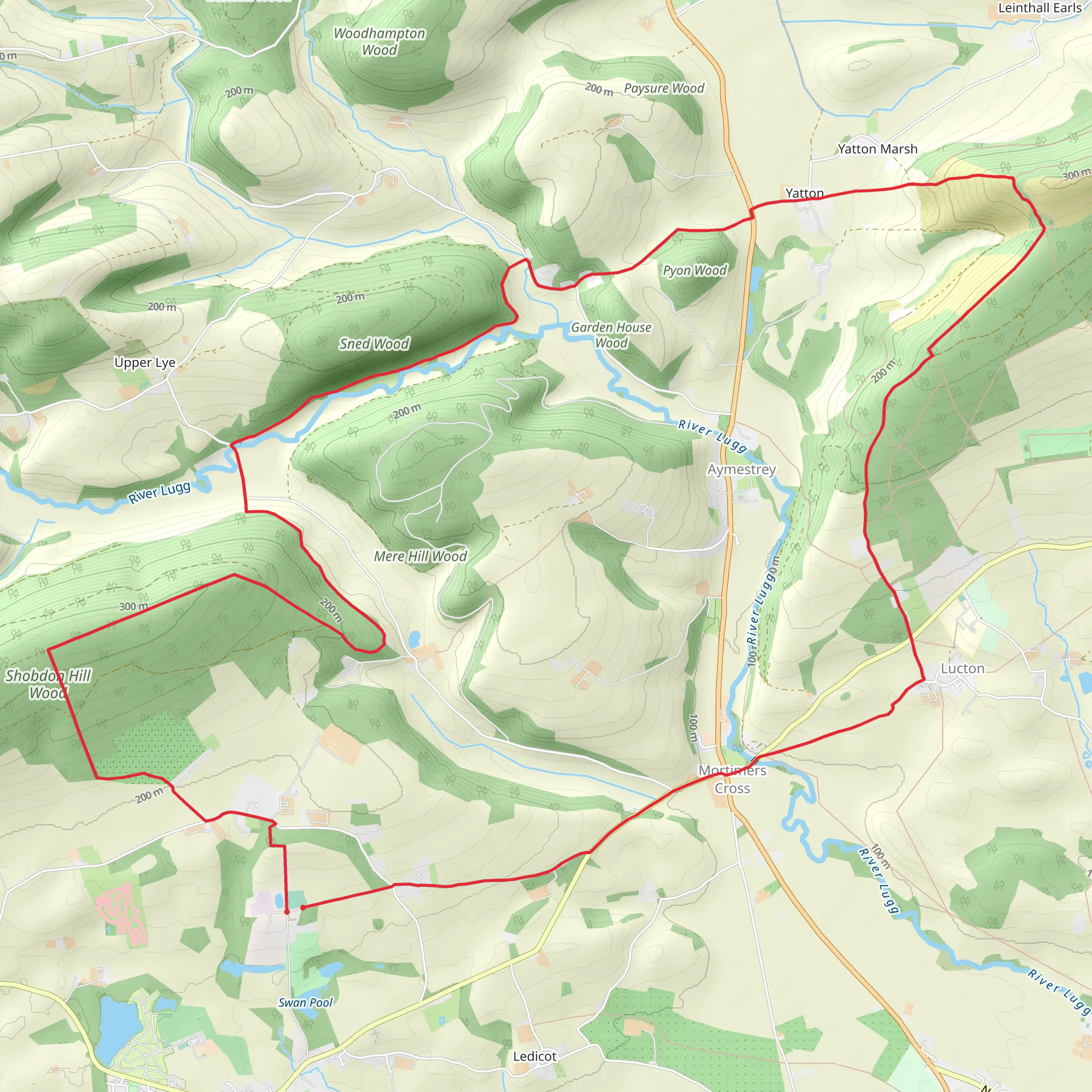 Shobdon Hill and Croft Ambrey mobile static map