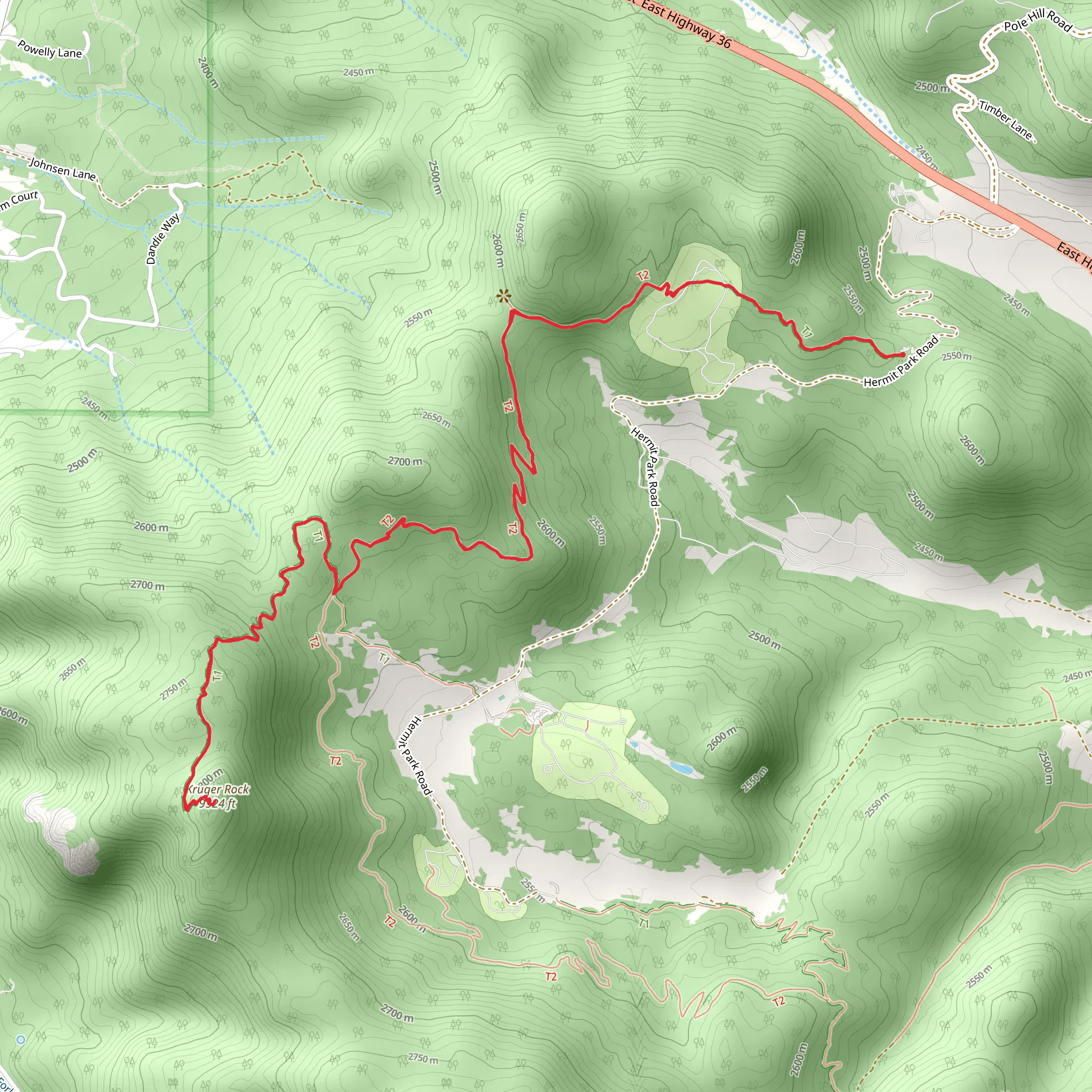 Kruger Rock via Limber Pine Trail mobile static map