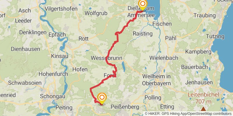 König Ludwig Weg stage 3 Map