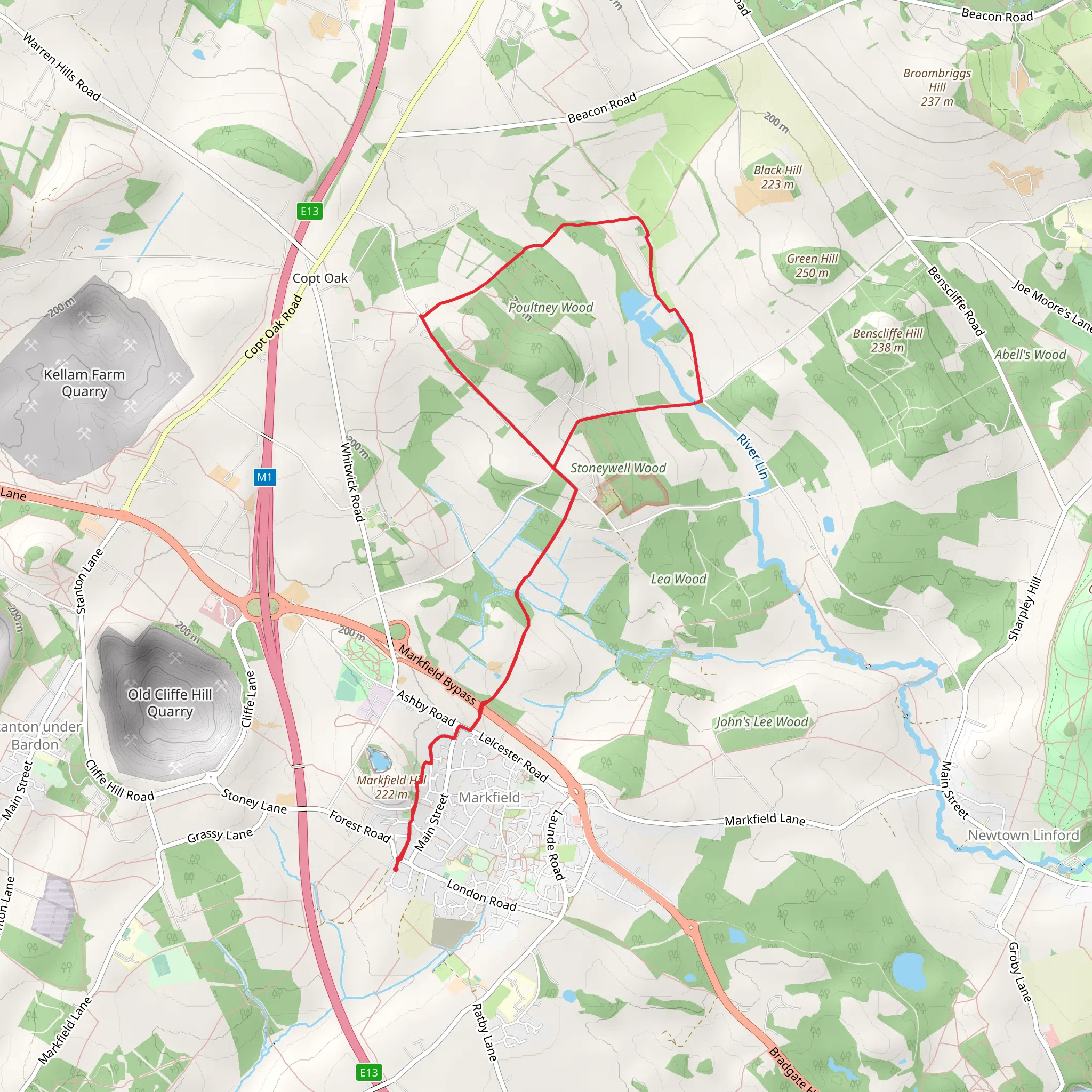 Poultney Wood Loop mobile static map